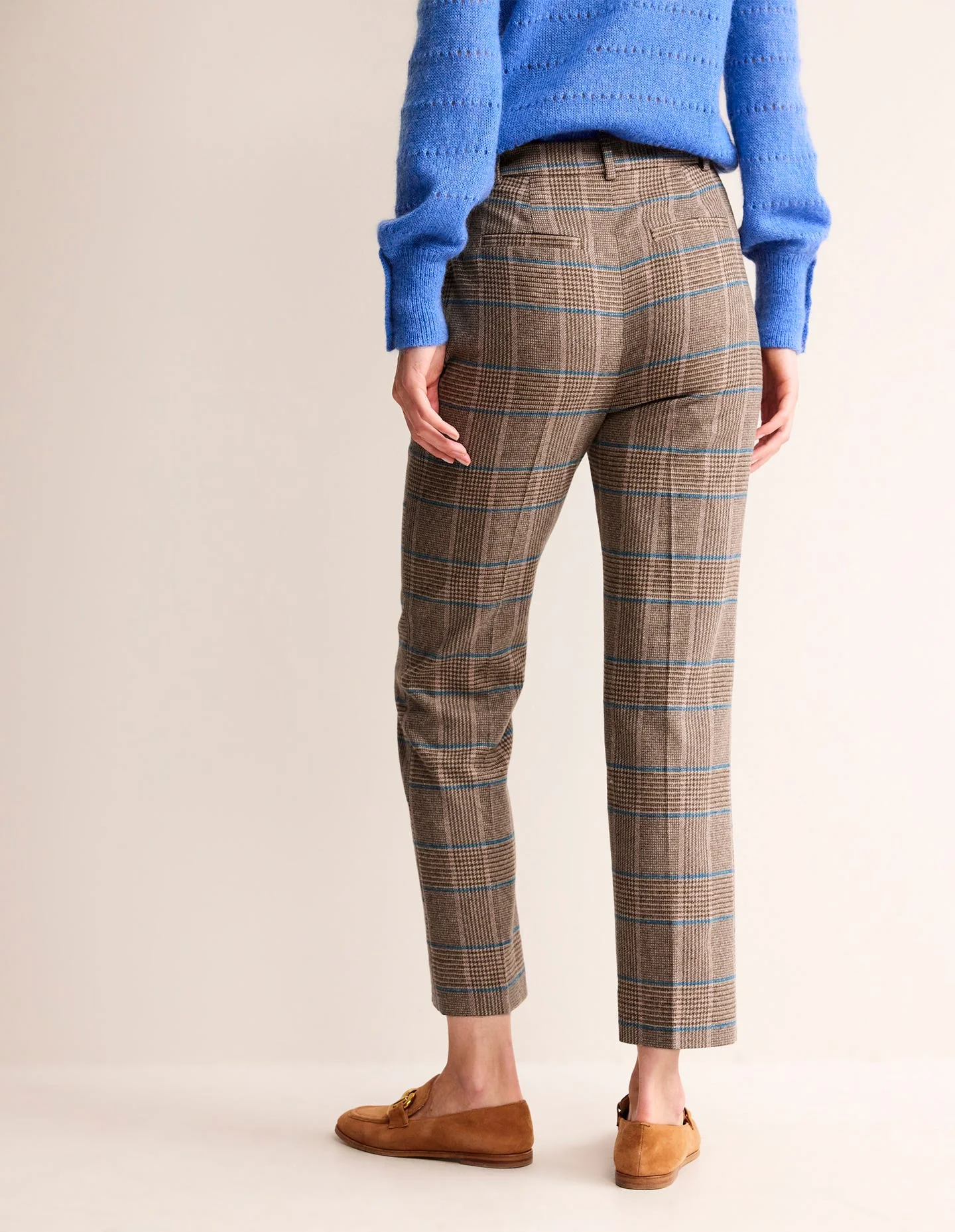 Kew Wool Pants-Camel and Pink Prince of Wales - Image 3