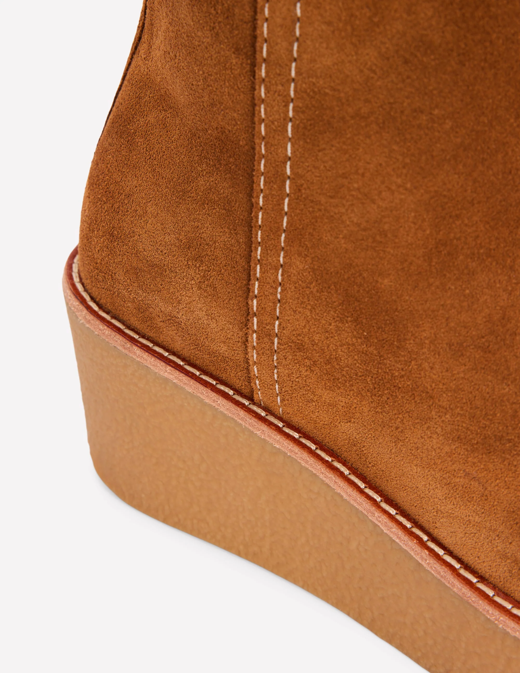 Knee High Wedge Boots-Tan - Image 5