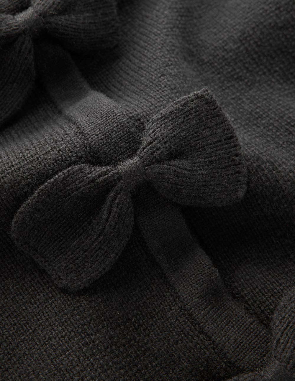 Knitted Bow Cardigan-Black - Image 7