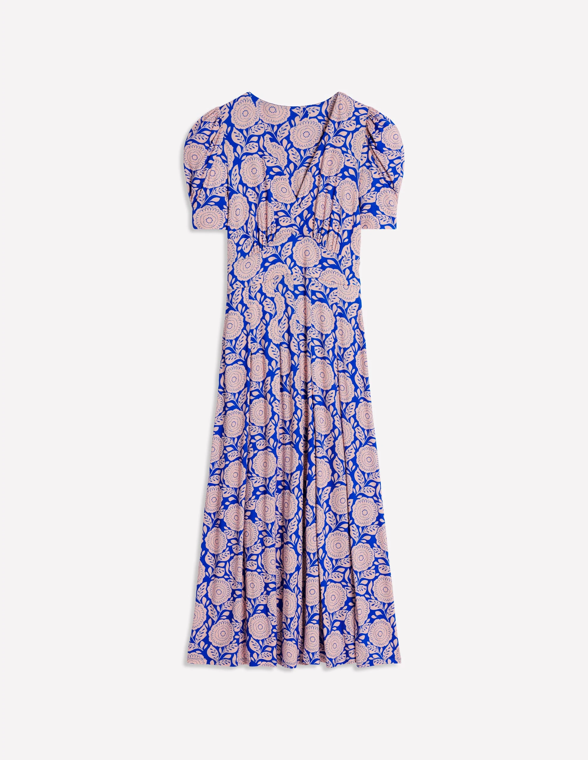 Kristen Pleated Jersey Dress-Chintz Rose, Dahlia Stamp - Image 6