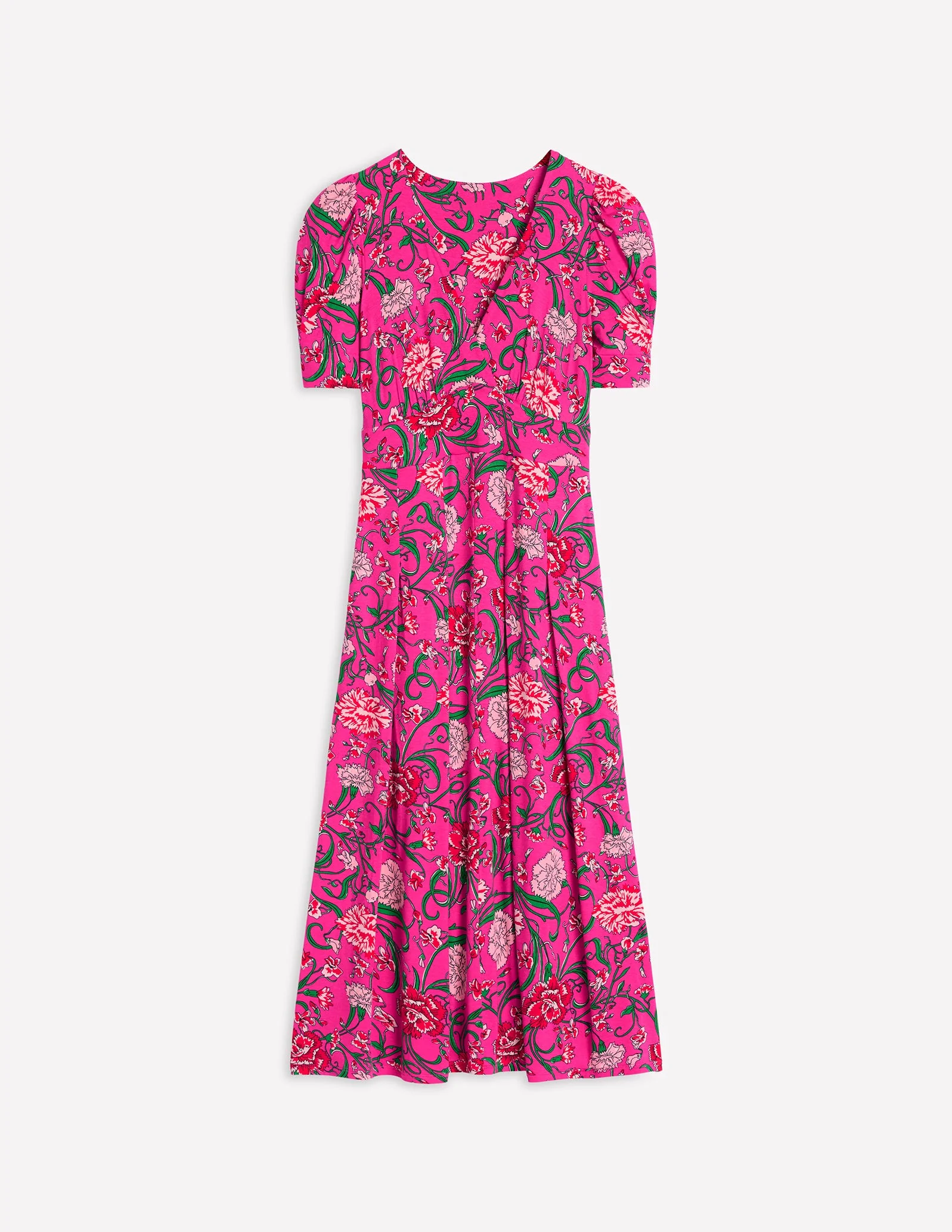 Kristen Pleated Jersey Dress-Pink Yarrow, Carnation Vine - Image 7