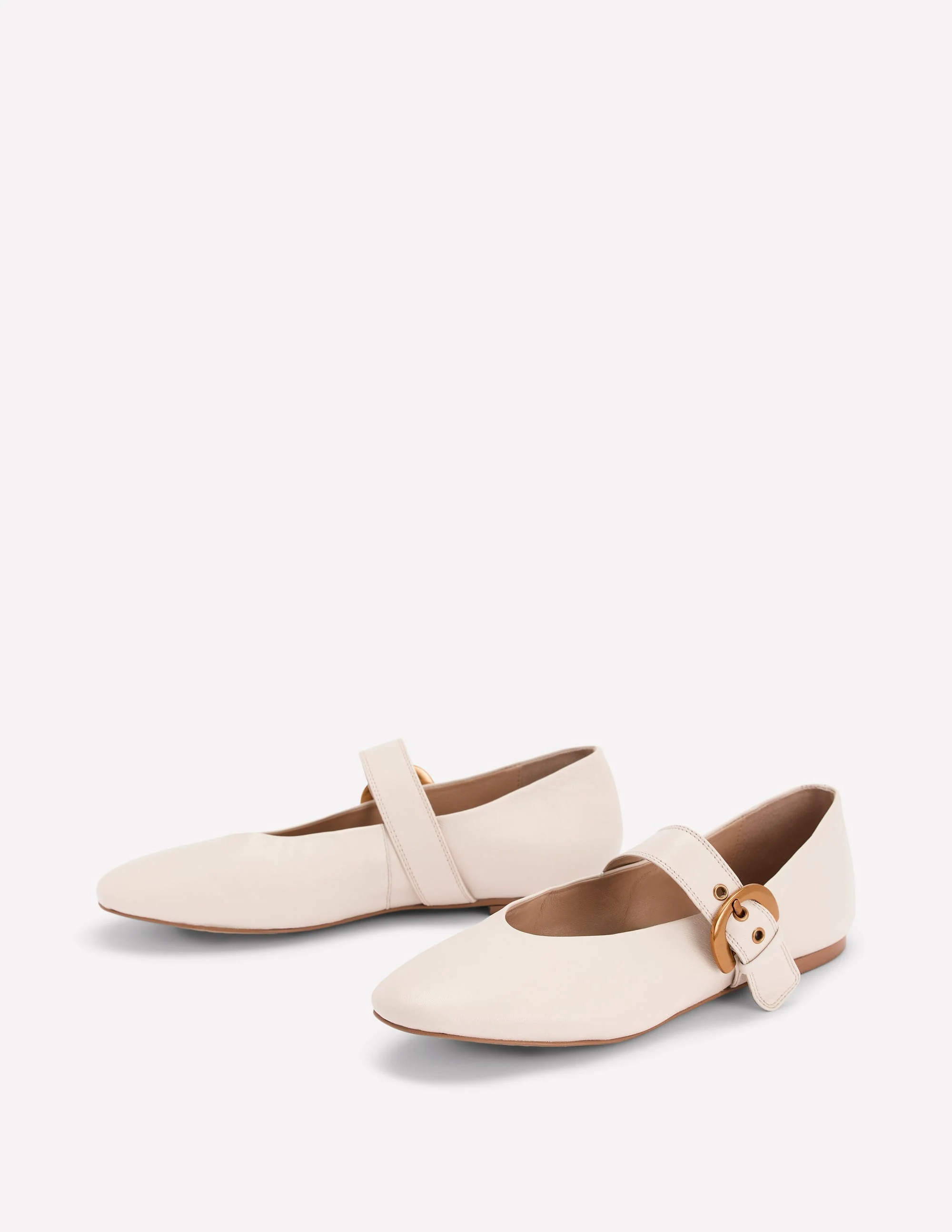 Kylie Flat Buckle Mary Janes-Ecru - Image 3