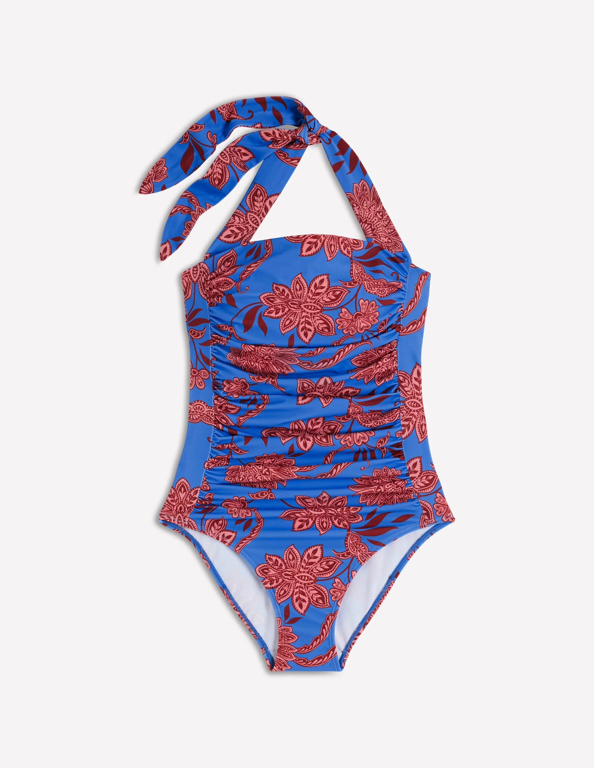 Kythira Ruched Swimsuit-Blue, Elegant Blossom - Image 5
