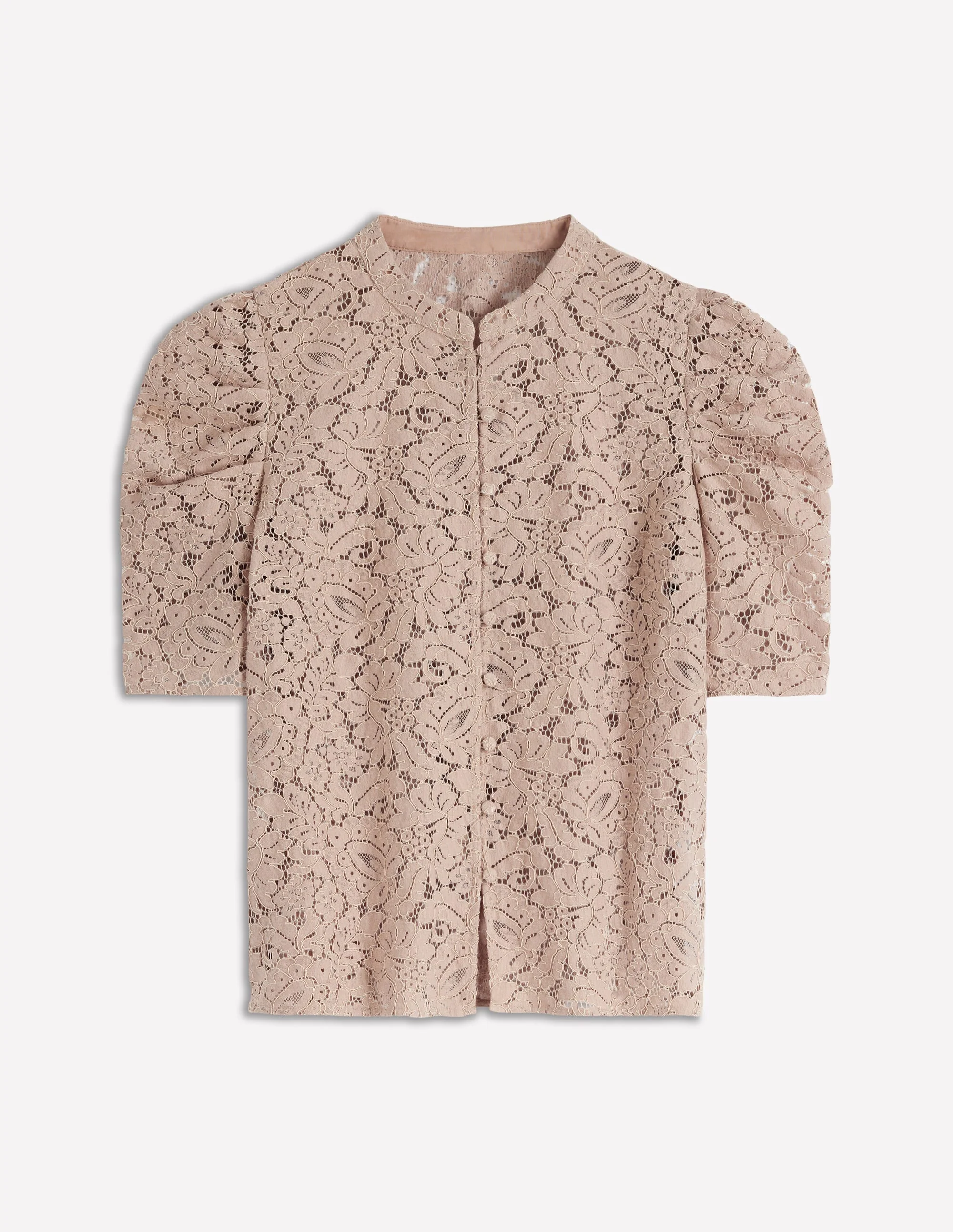 Lace Mutton Sleeve Top-Heather Rose - Image 7