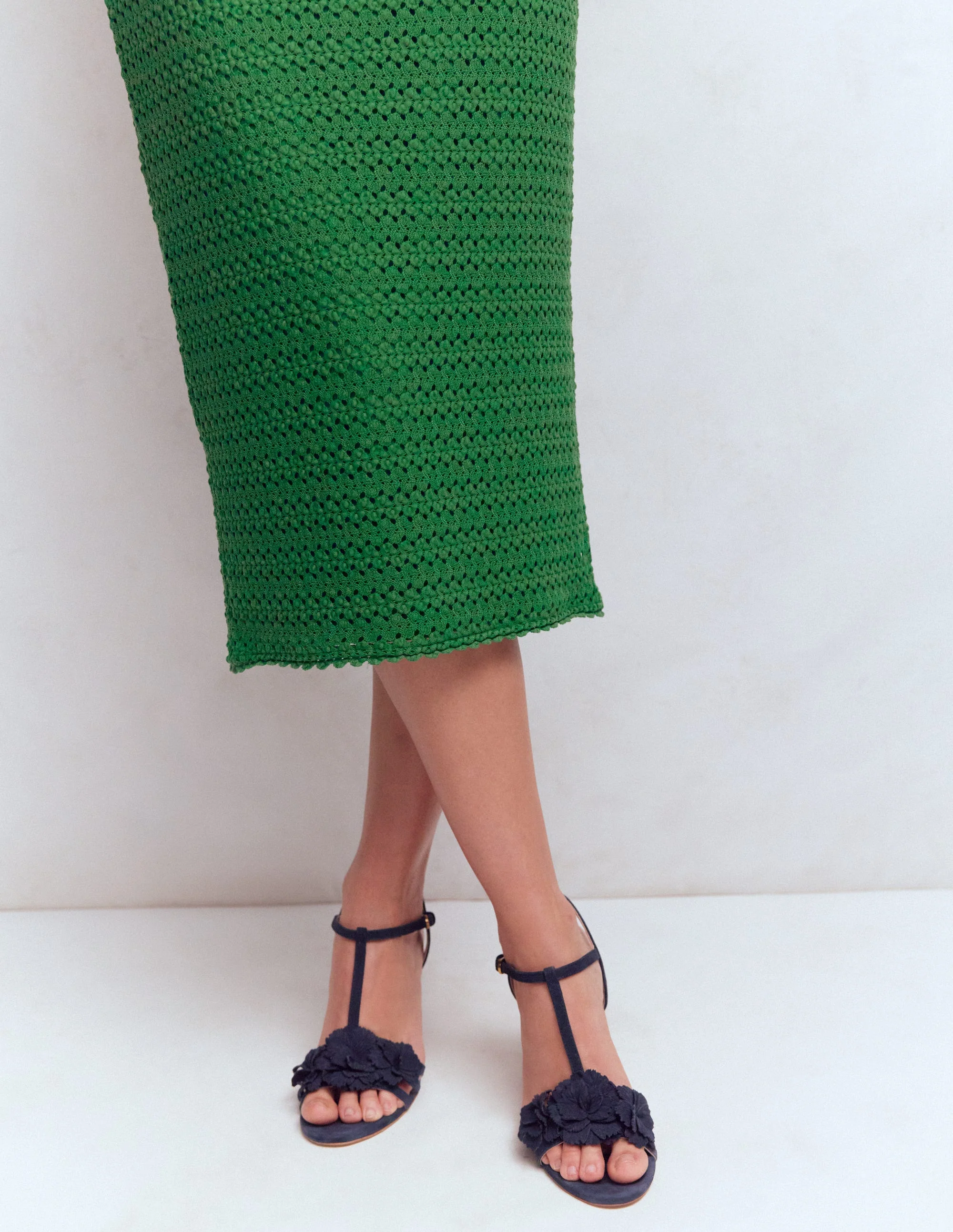 Lace Pencil Skirt-Fresh Green - Image 2