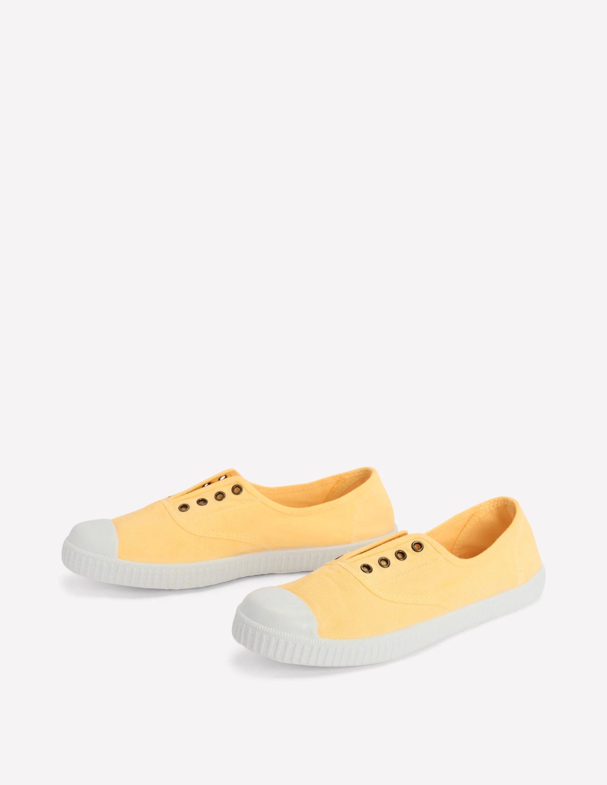 Laceless Canvas Plimsoll-Buttercream - Image 3