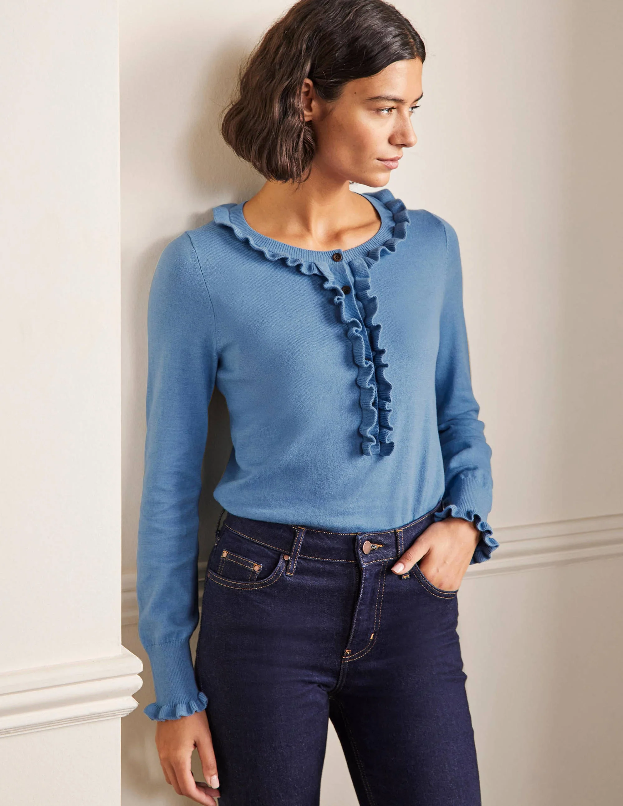 Lara Frill Henley Sweater-Grape Hyacinth