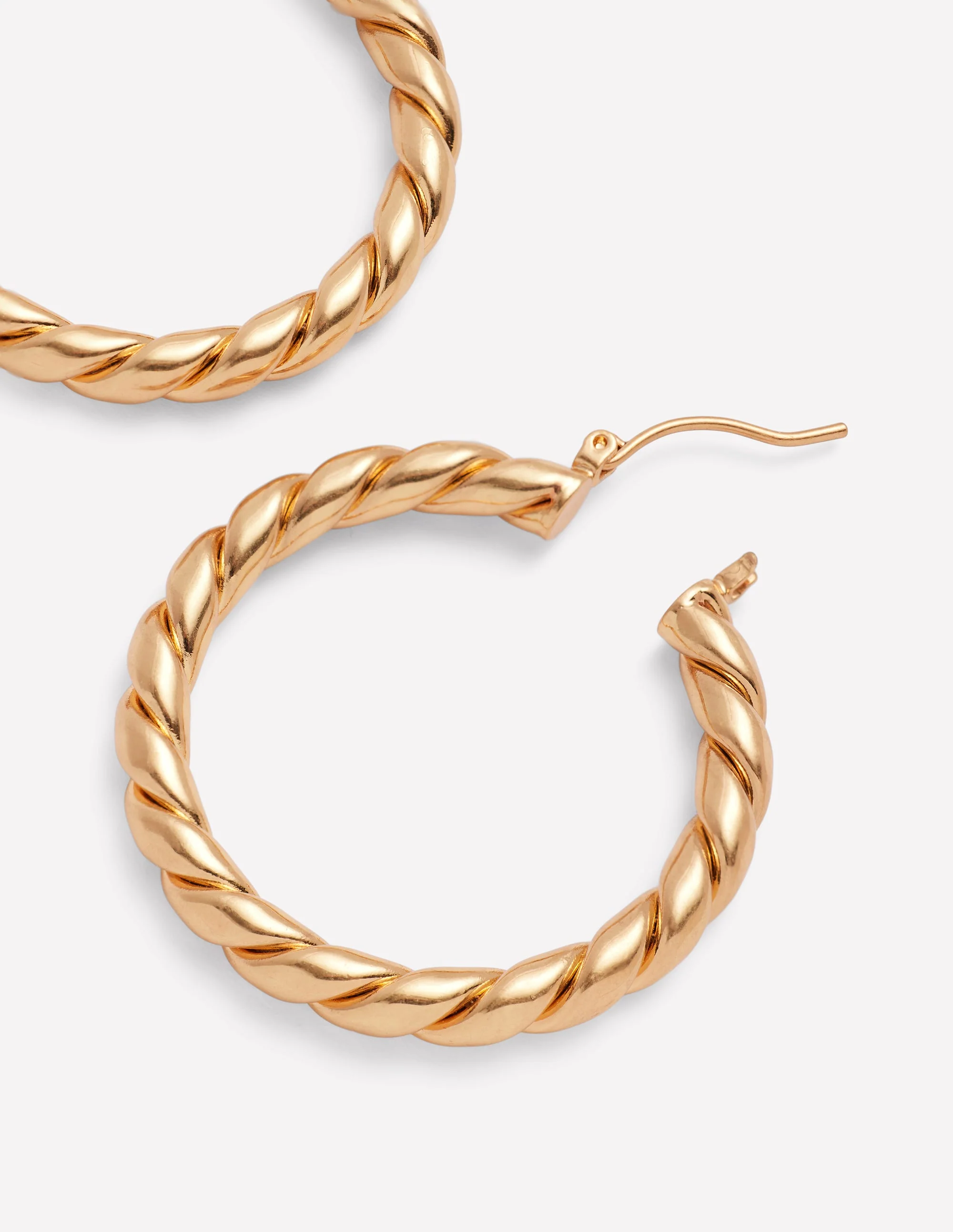 Large Chunky Twist Hoops-Gold - Image 2