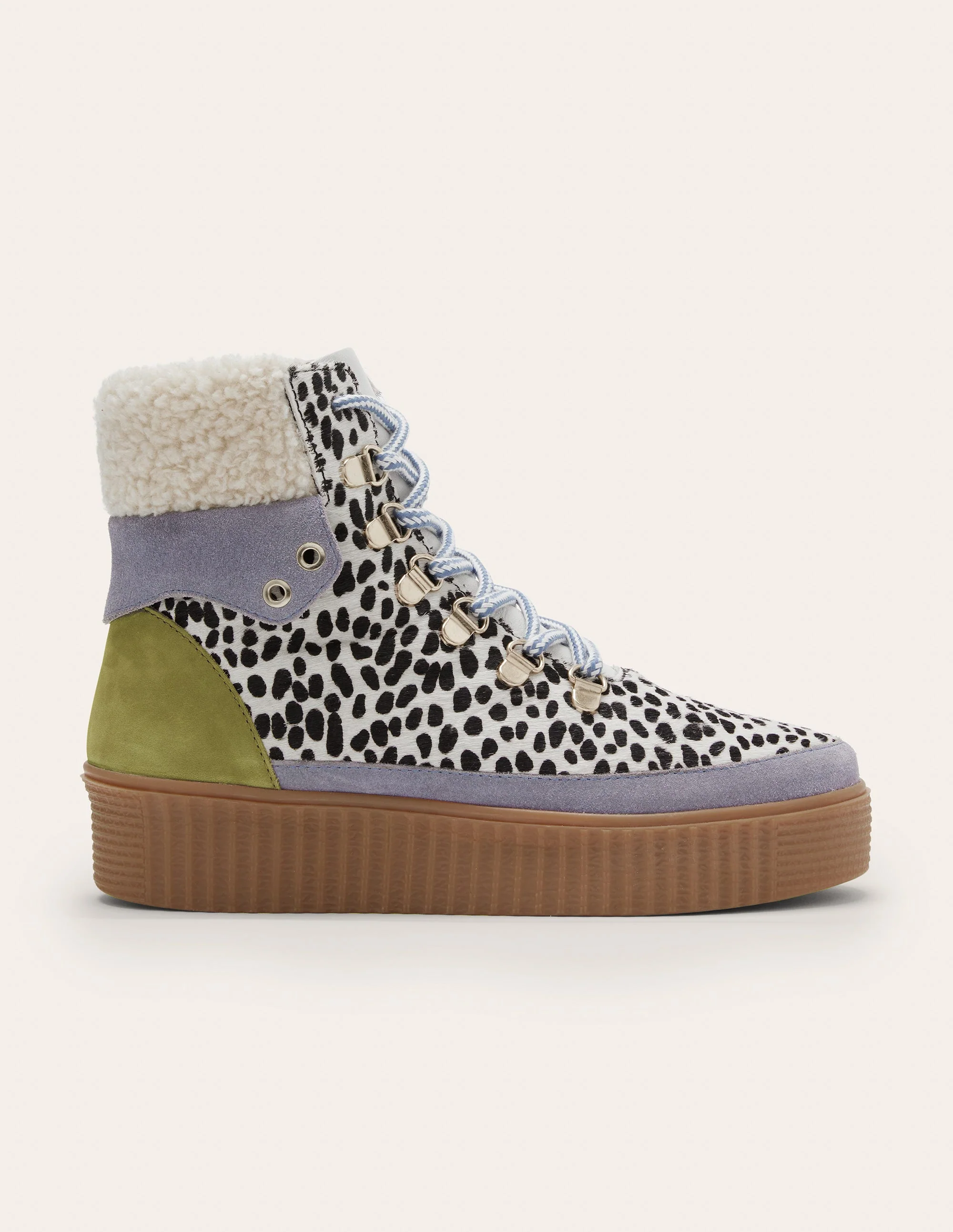 Laura Trend Hiking Boots-Black and White Cheetah - Image 2