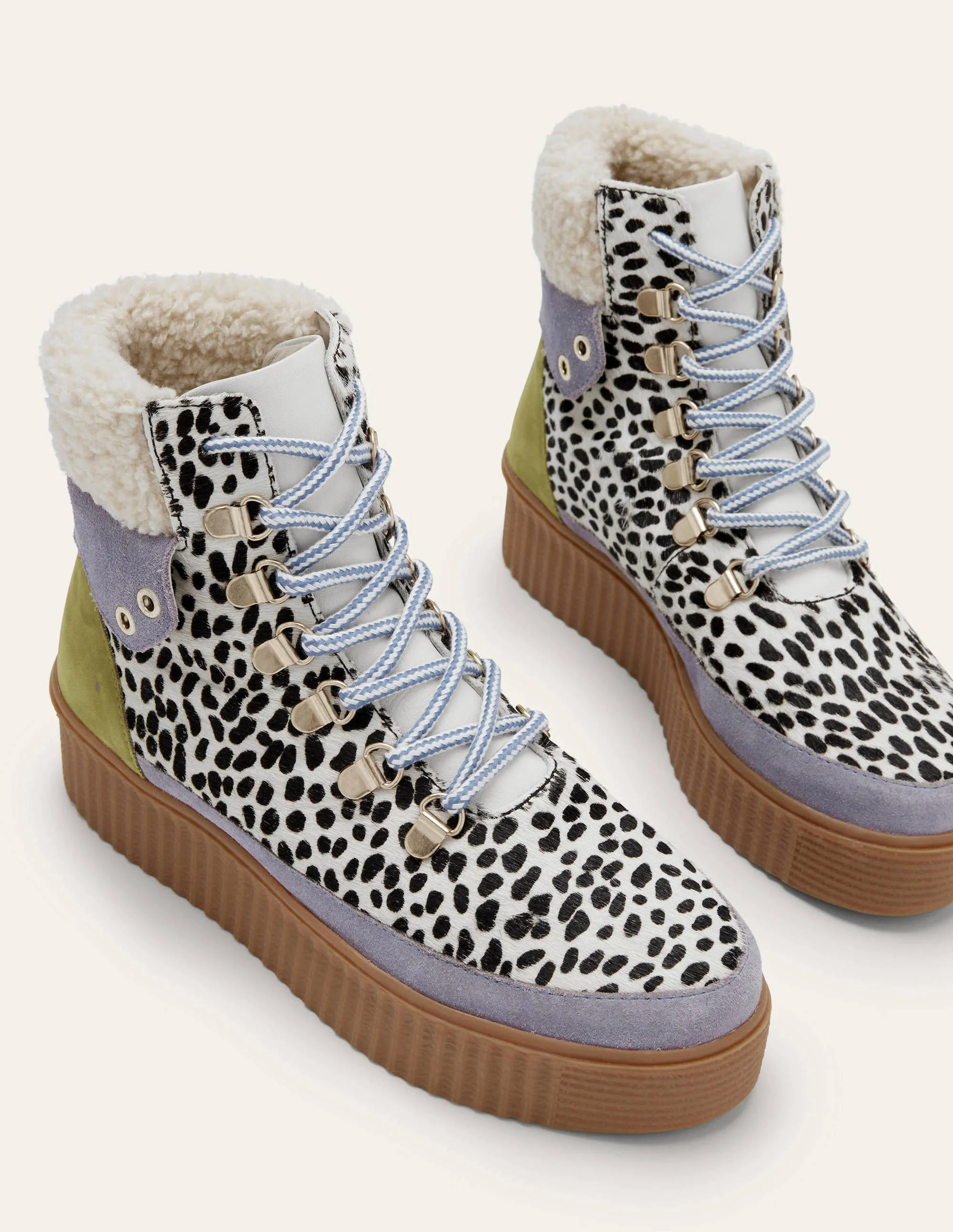 Laura Trend Hiking Boots-Black and White Cheetah - Image 3