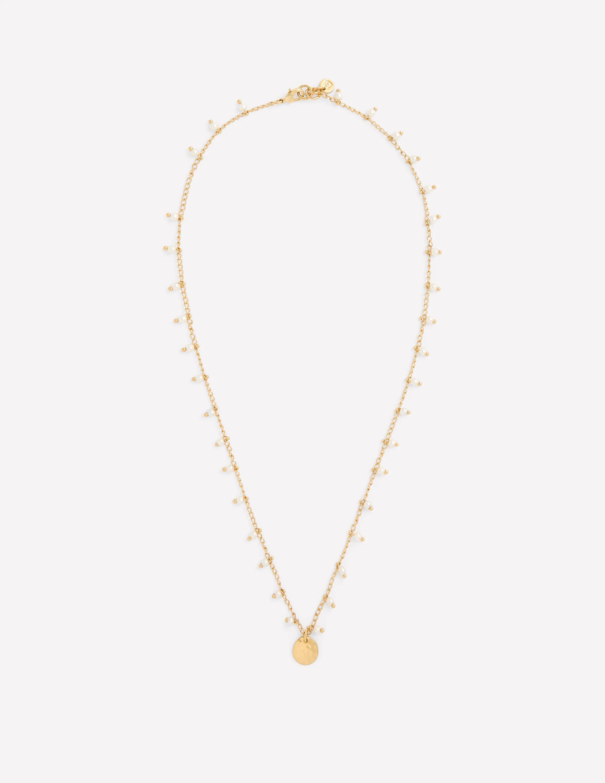 Layering Charm Necklace-Faux Pearl
