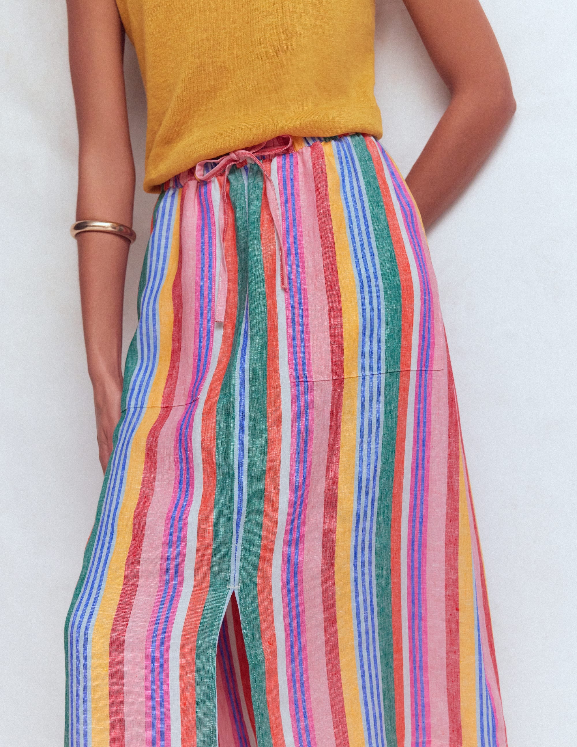 Layla Linen Skirt-Multi Stripe - Image 3