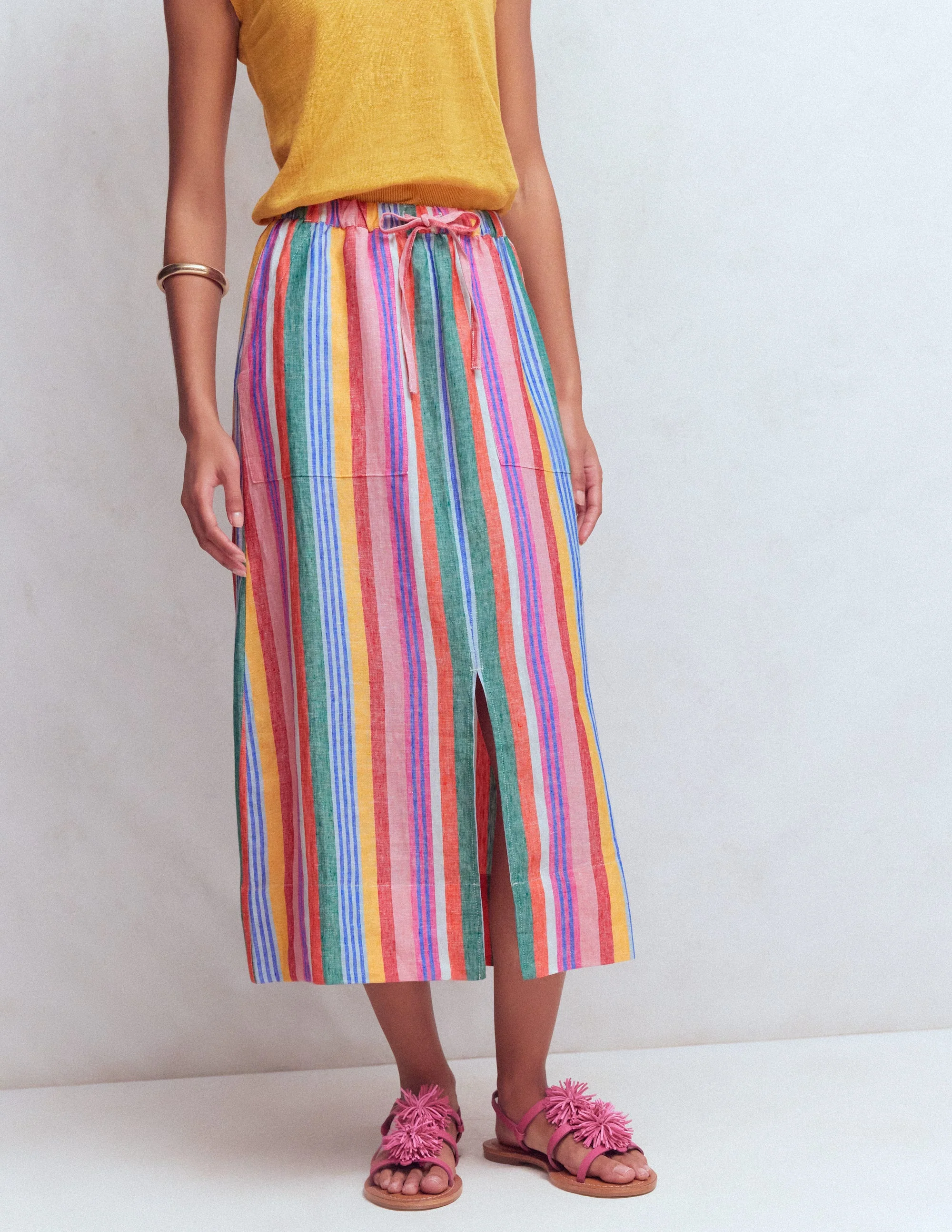 Layla Linen Skirt-Multi Stripe - Image 5