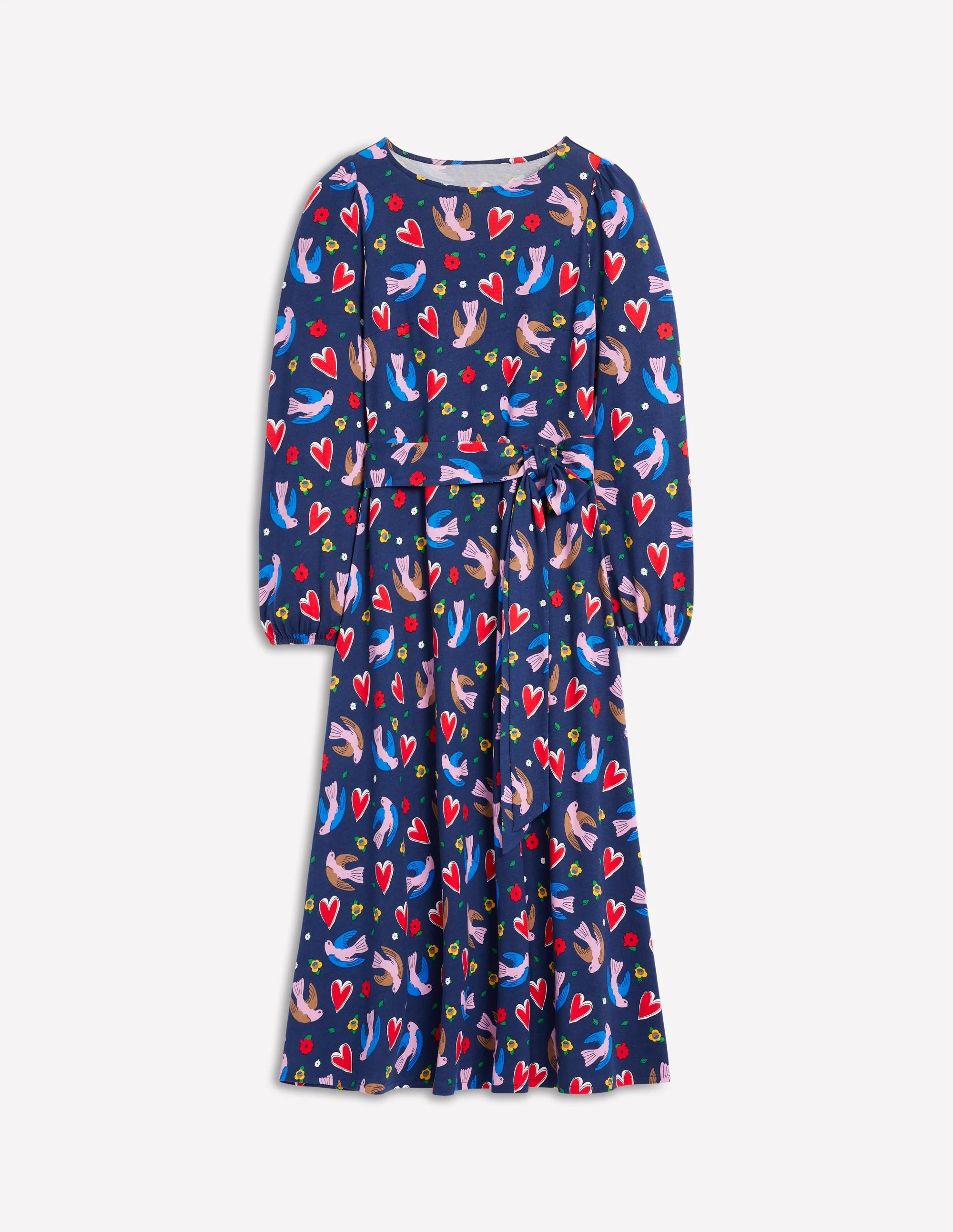 Leandra Jersey Midi Dress-French Navy, Heart Flutter - Image 5