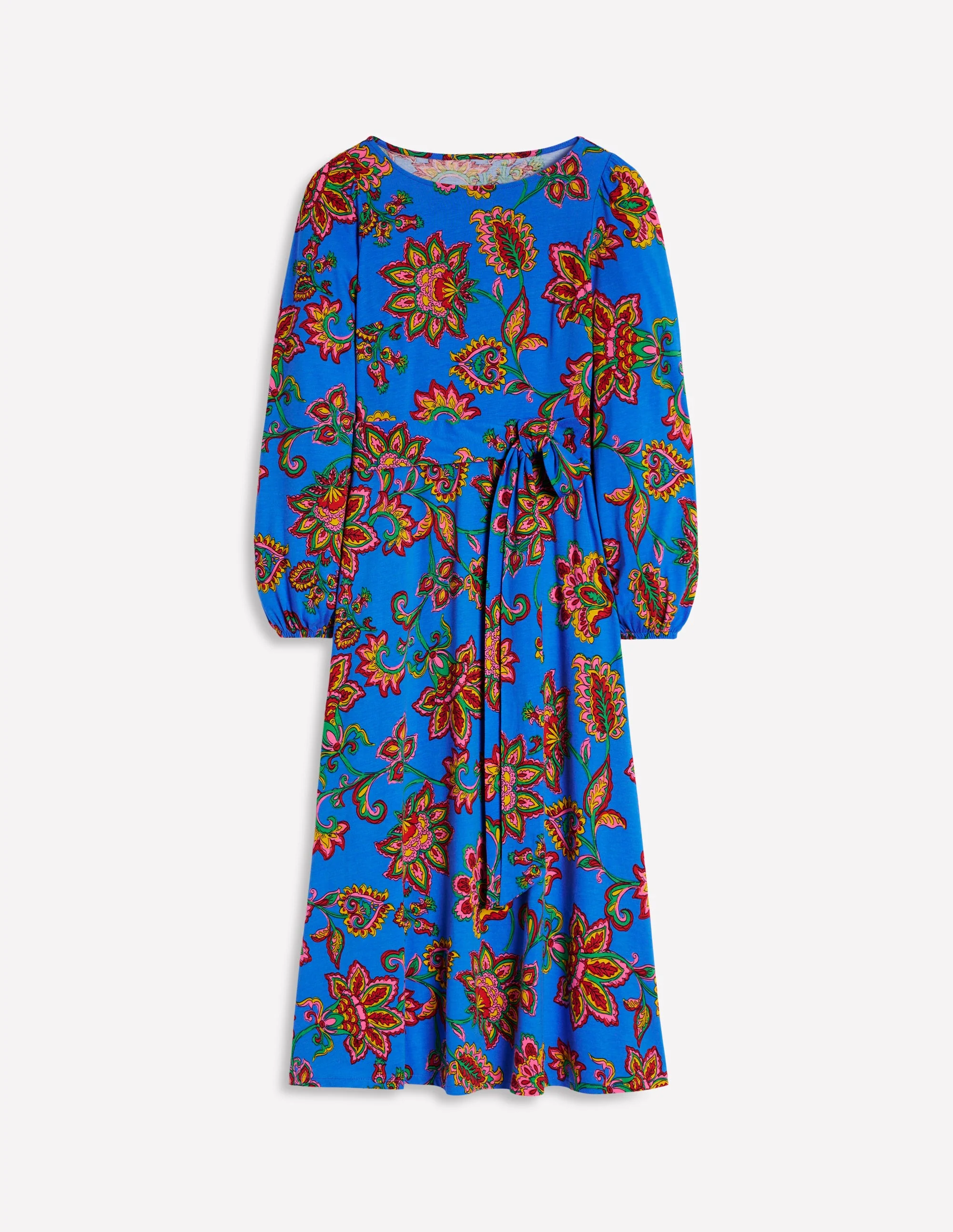 Leandra Jersey Midi Dress-Gallery Blue, Whimsical Vine - Image 4