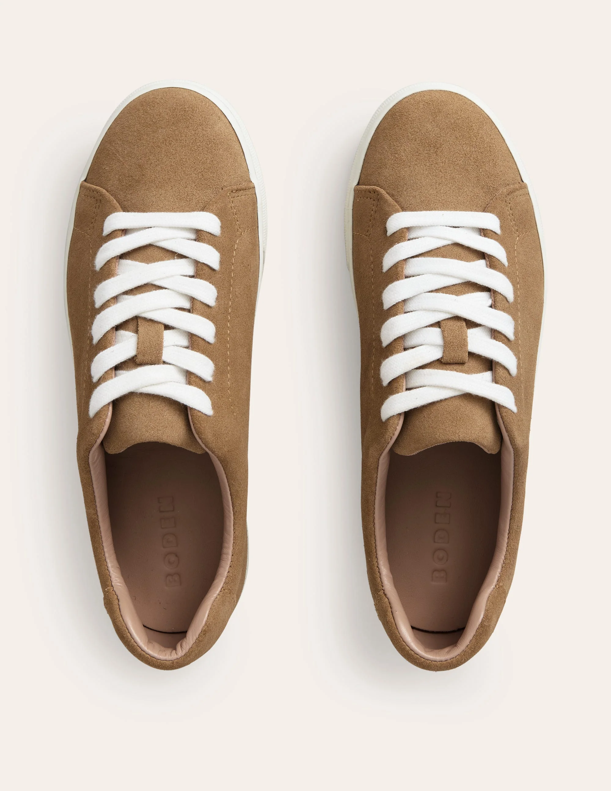 Leather Flatform Sneakers-Tan Suede - Image 5