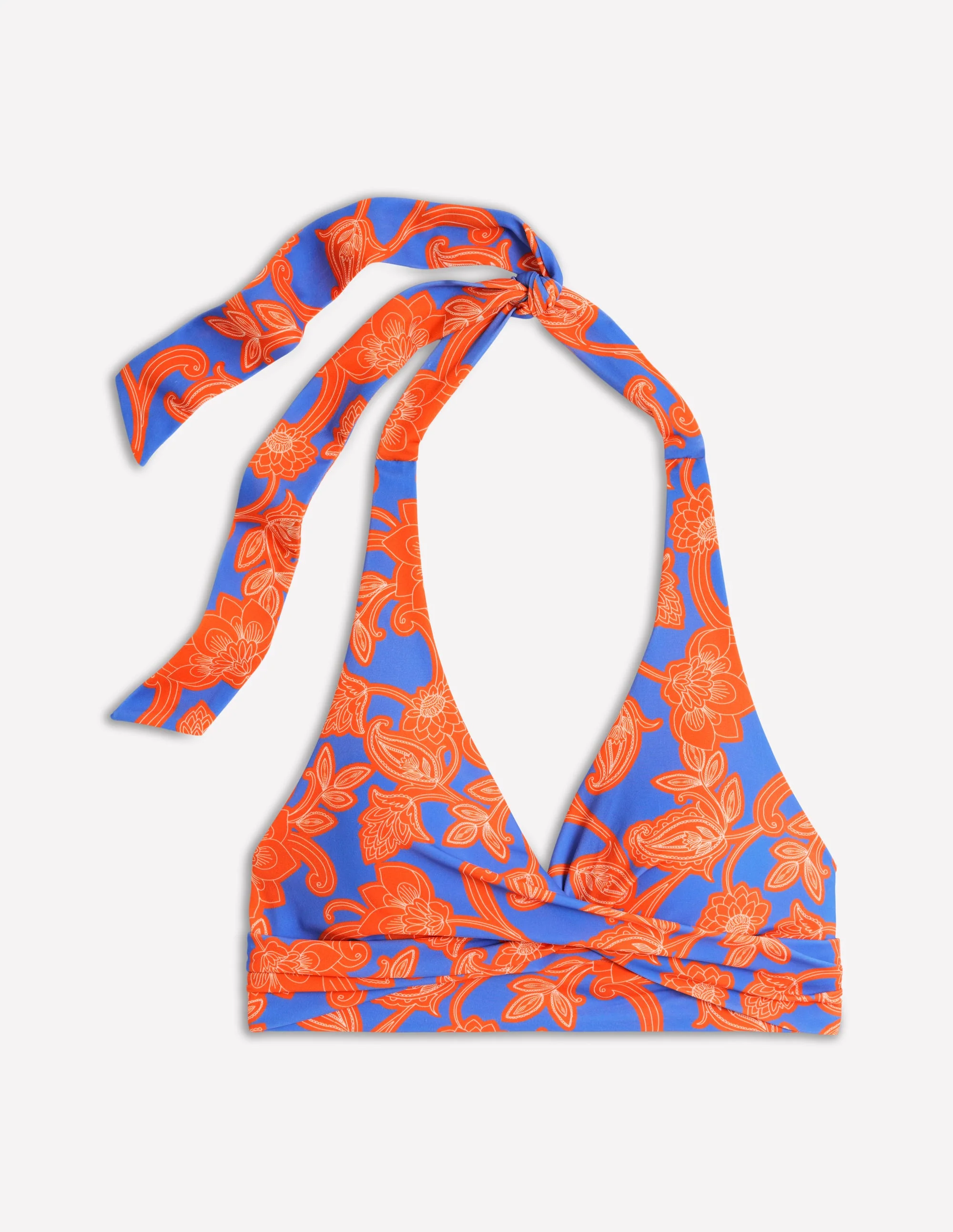 Levanzo Halter Bikini Top-Jaffa Orange, Paisley Whirl - Image 7