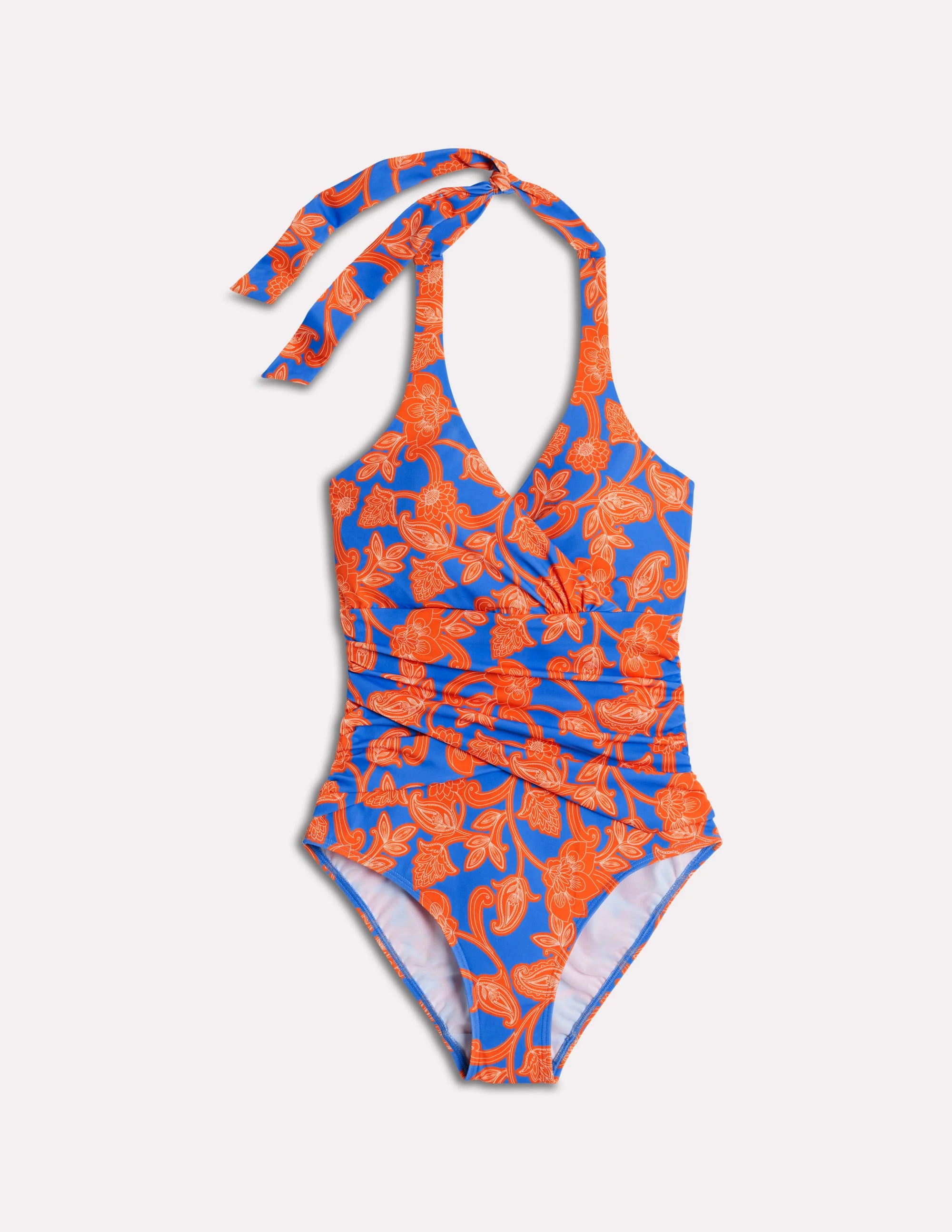 Levanzo Halter Swimsuit-Jaffa Orange, Paisley Whirl - Image 8