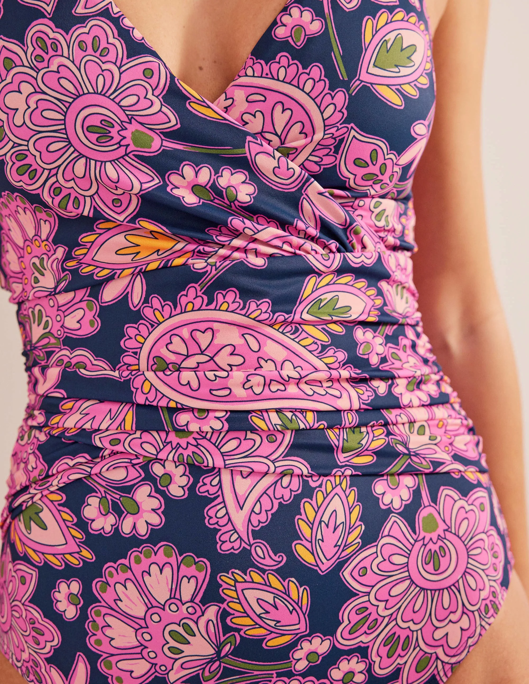 Levanzo Halter Swimsuit-Navy, Paisley Terrace - Image 2