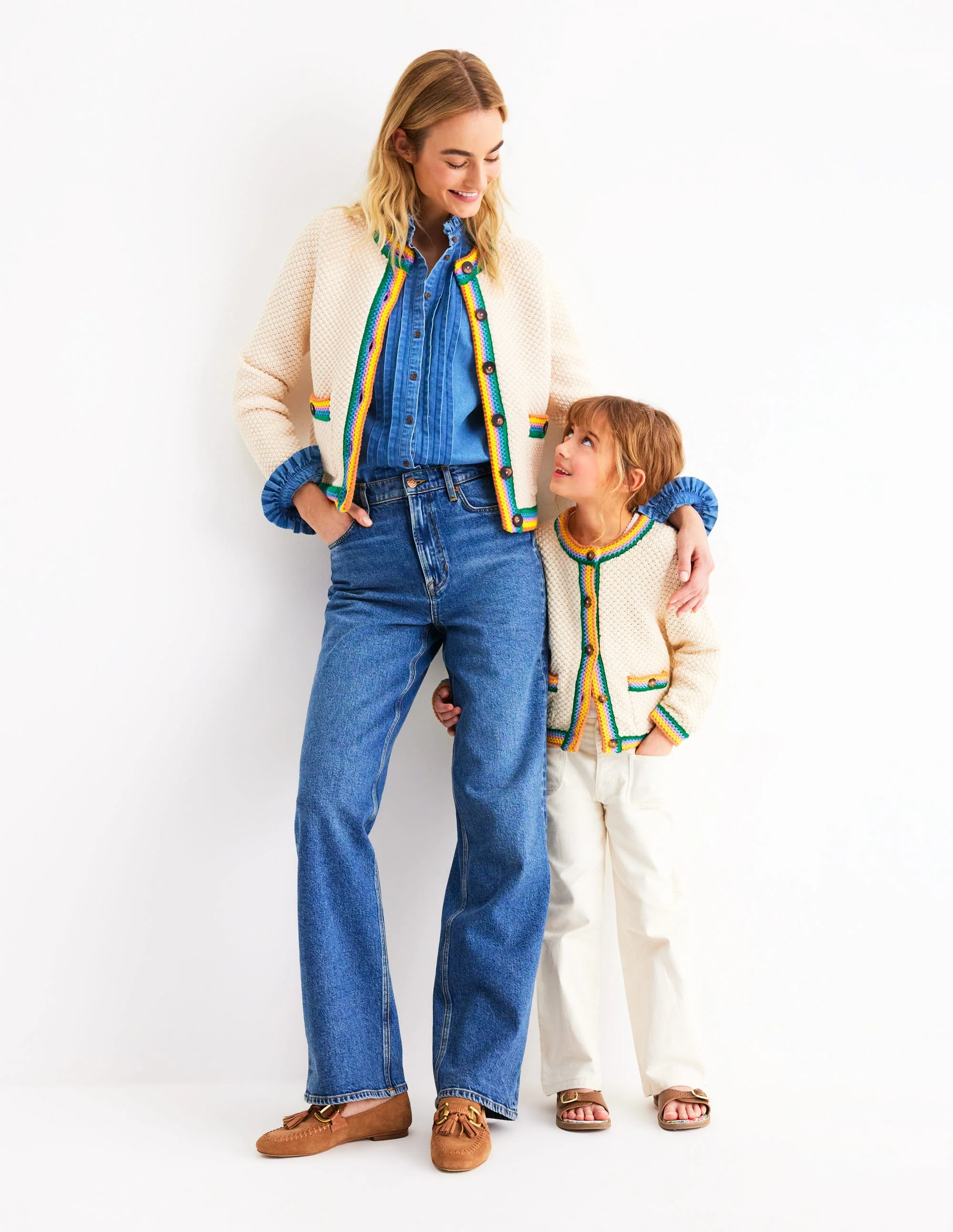 Libby Knitted Jacket-Warm Ivory, Rainbow - Image 8
