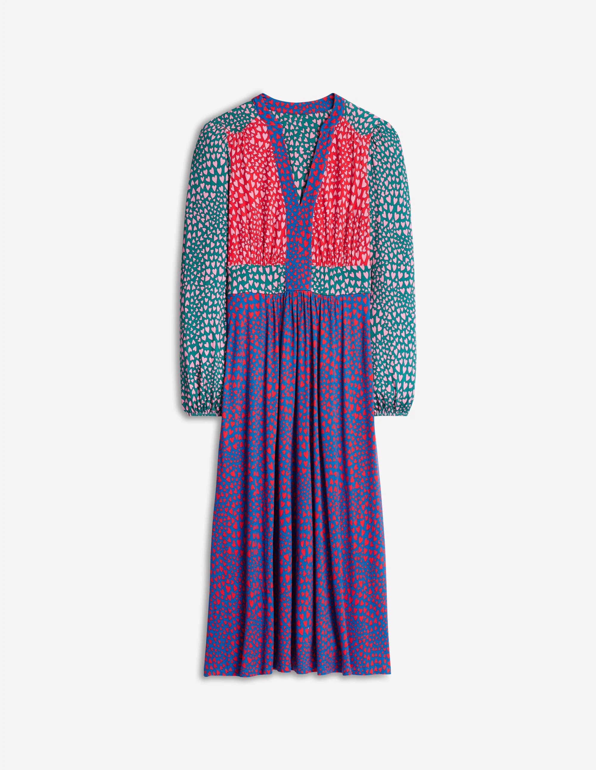 Lily Long Sleeve Midi Dress-Multi, Heart Cluster - Image 6