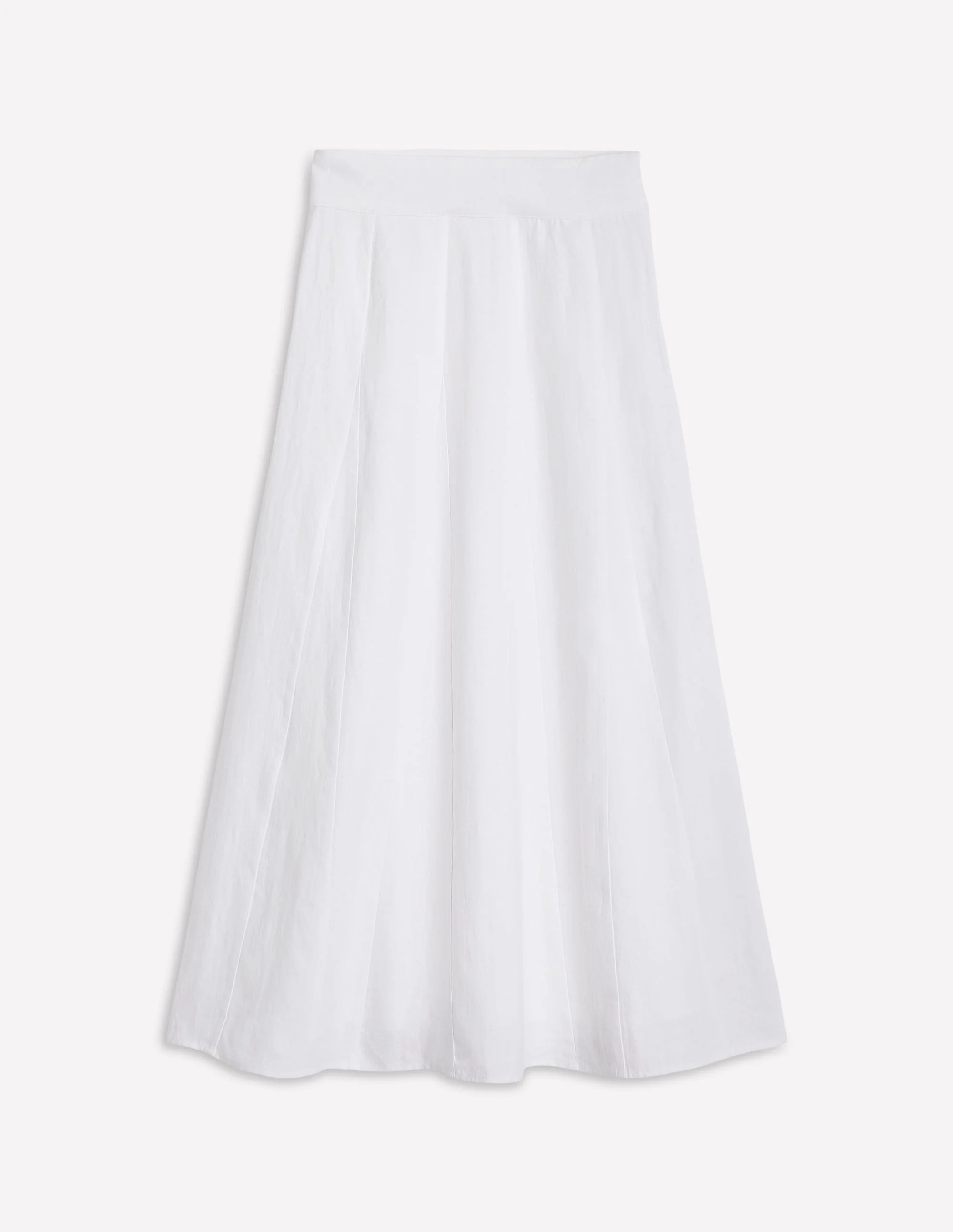 Linen Flippy Maxi Skirt-White - Image 5