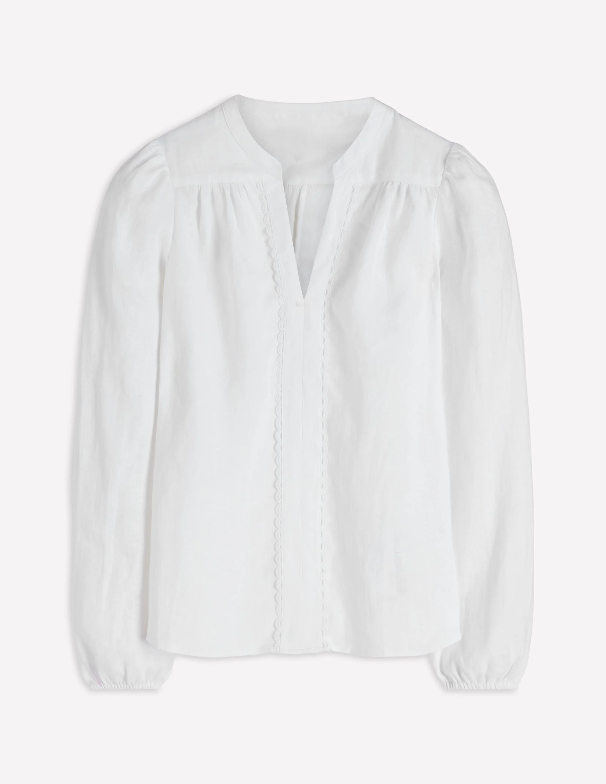 Linen Trim Insert Top-White - Image 5
