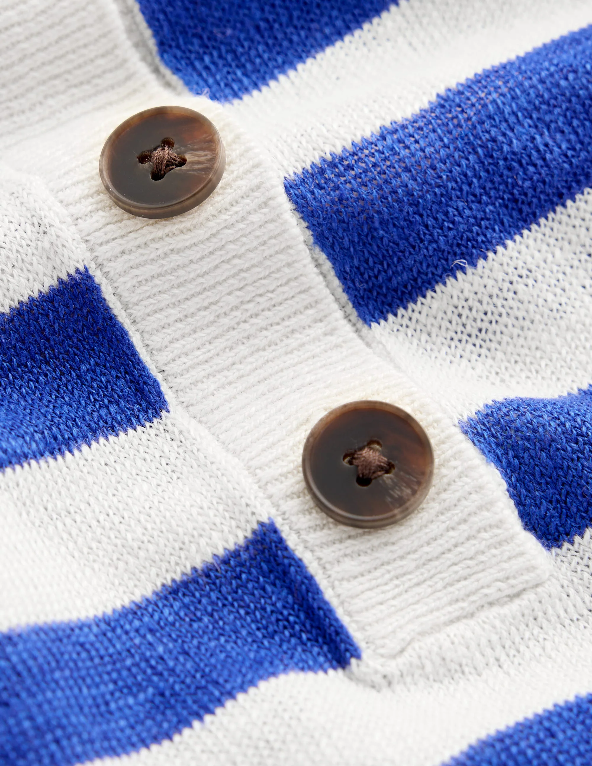 Liv Henley Linen Sweater-Bright Blue and Ivory Stripe - Image 10