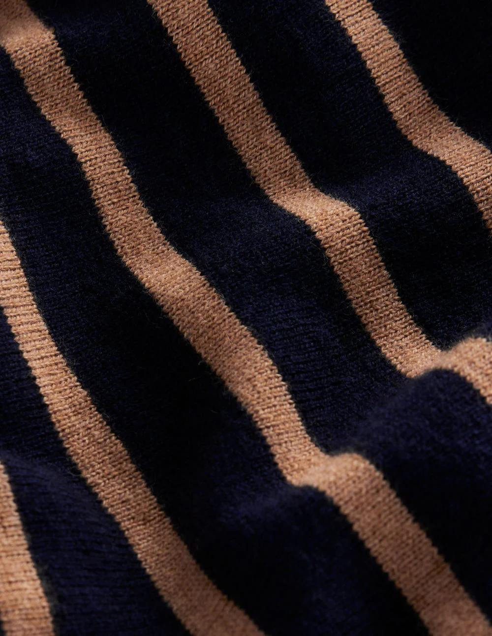Liz Knitted Midi Skirt-Navy and Camel Stripe - Image 7