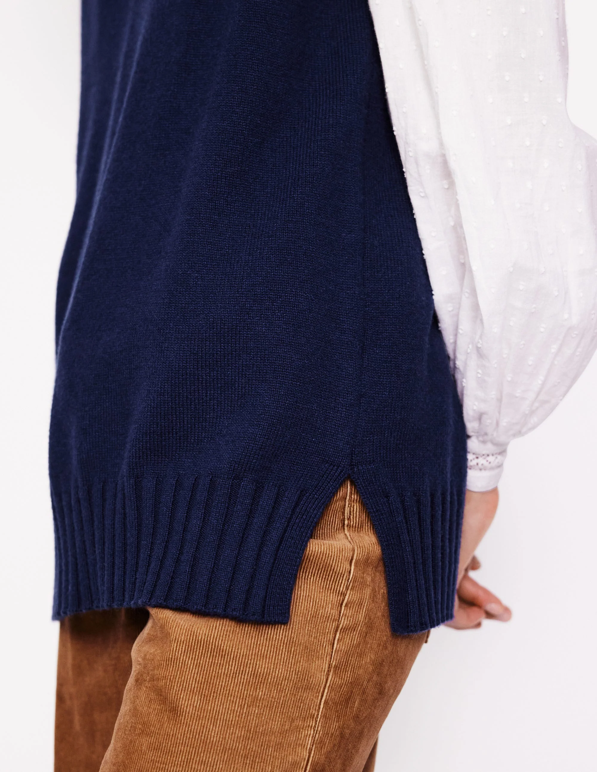 Longline V-Neck Tank-Navy - Image 2
