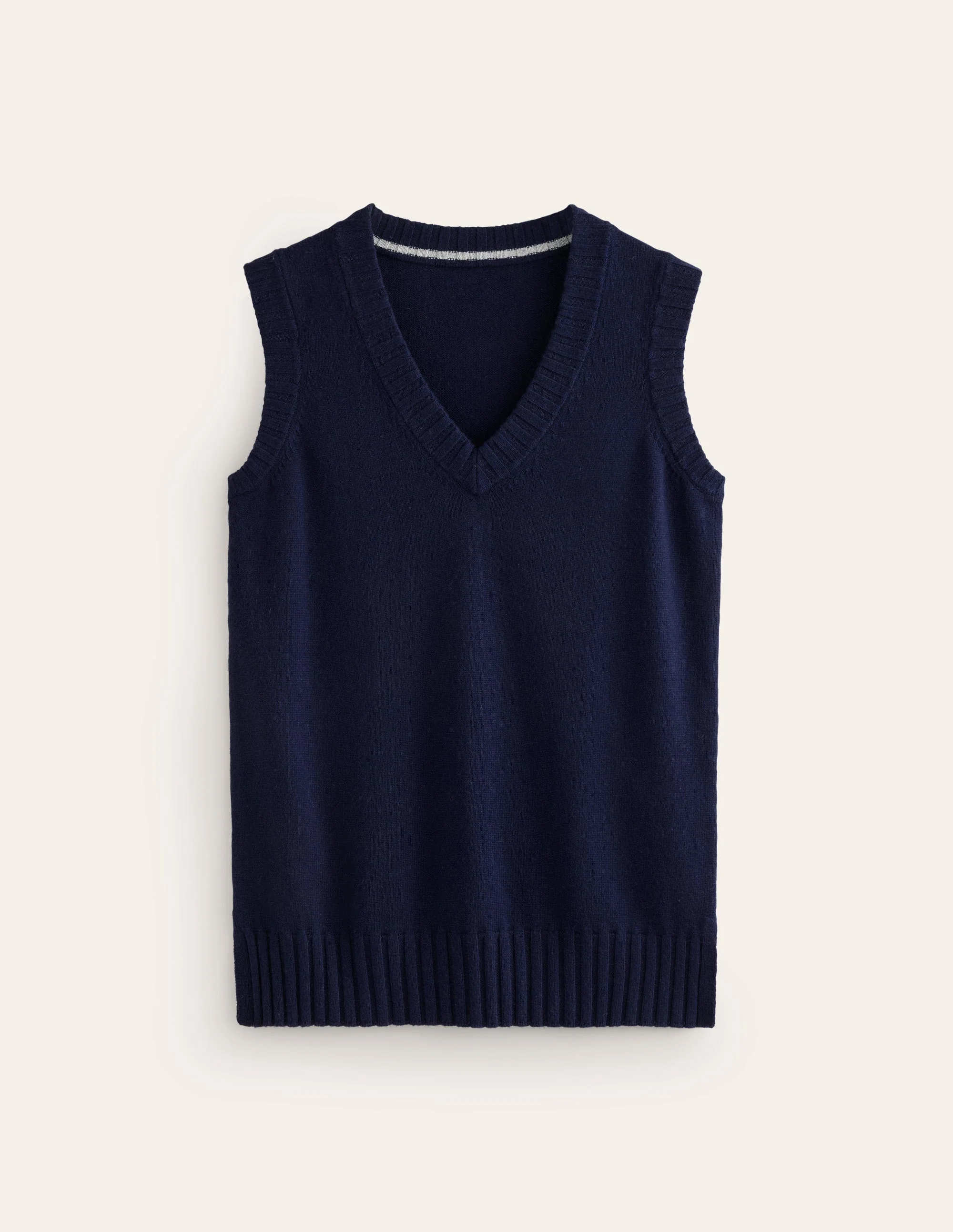 Longline V-Neck Tank-Navy - Image 5