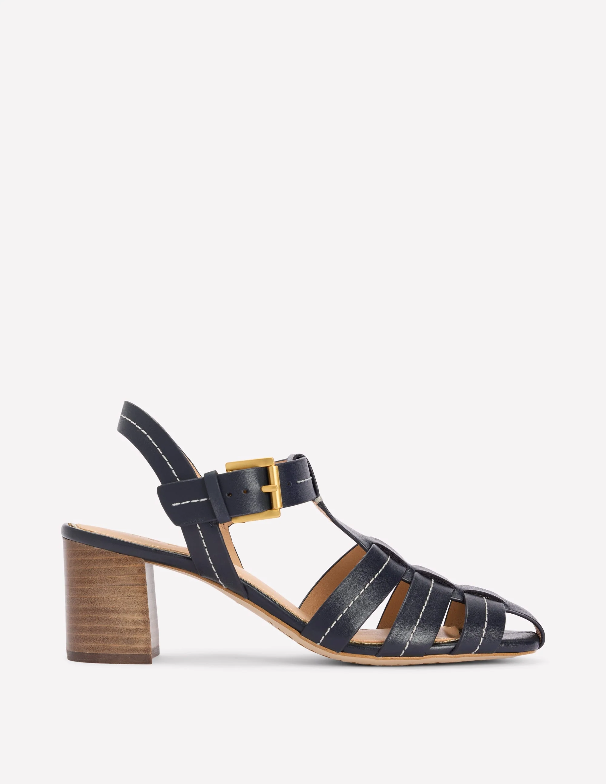 Low Block Fisherman Sandals-Navy