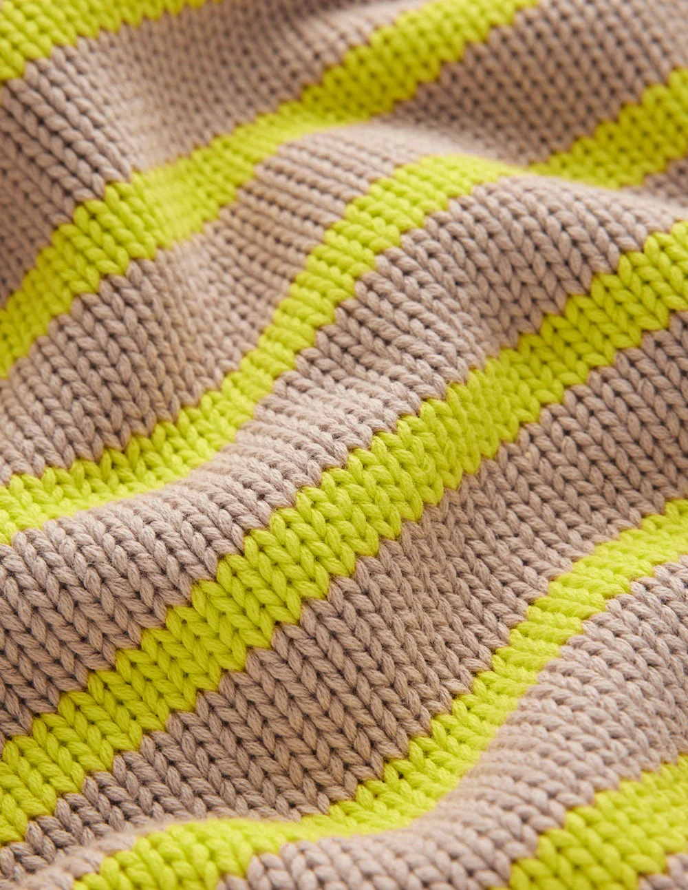 Lucy Chunky Cotton Sweater-Camel Melange, Neon Stripe - Image 8