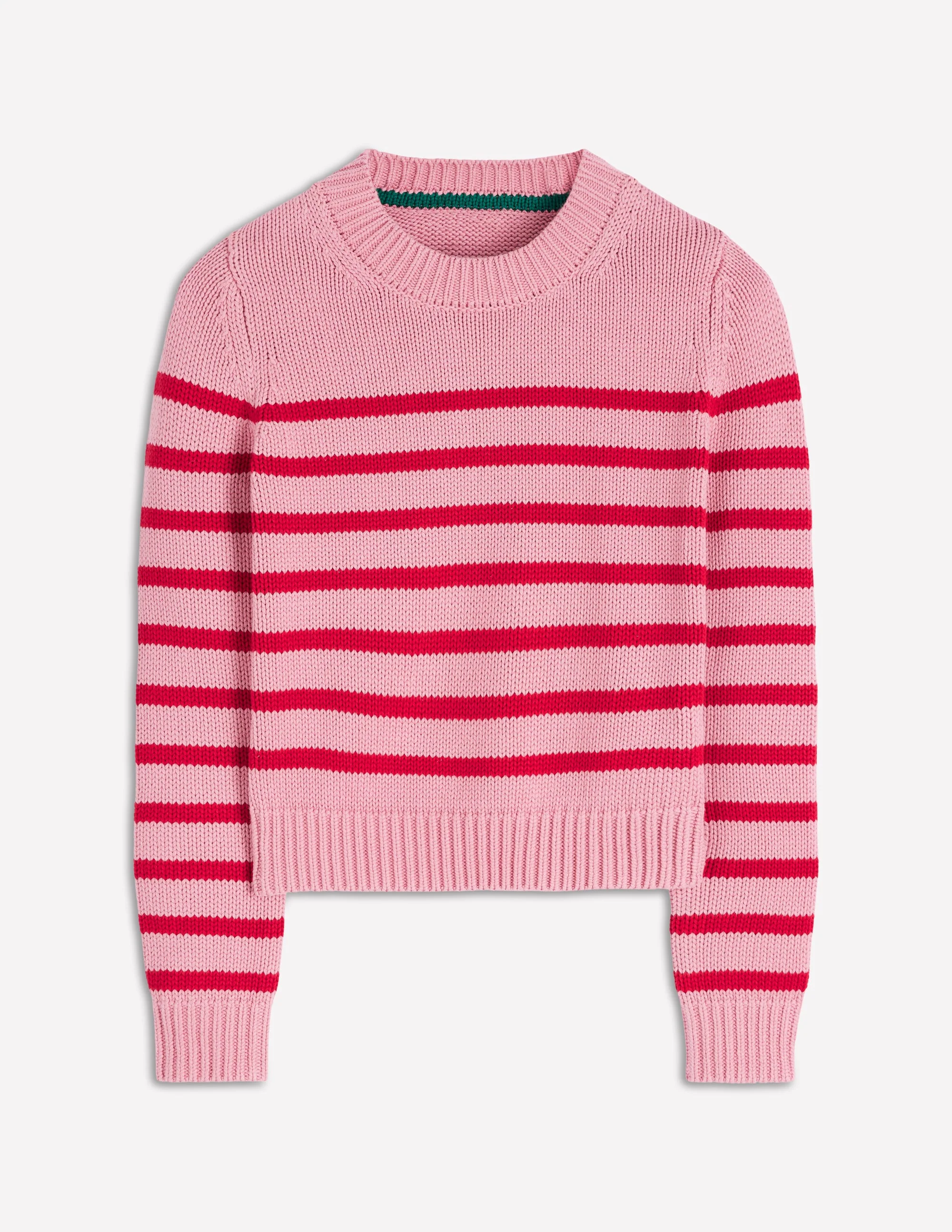 Lucy Chunky Cotton Sweater-Pink/ Red - Image 6