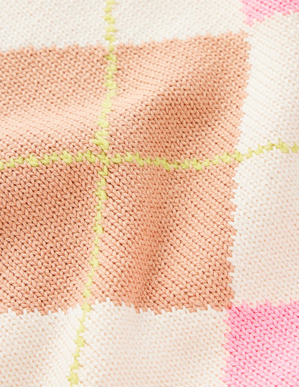Lucy Cotton Vest-Green, Pink Argyle - Image 8