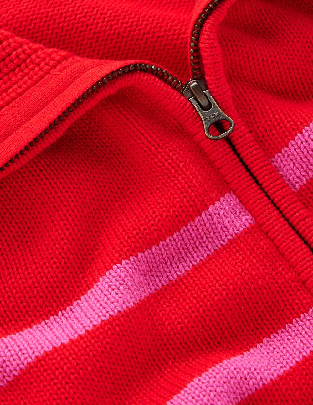 Lucy Half-zip Sweater-Pink/ Red - Image 6