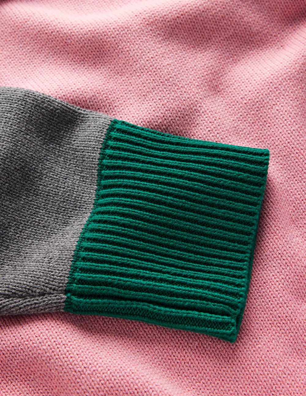 Lucy Relaxed Cotton Sweater-Pink, Grey, Green - Image 6
