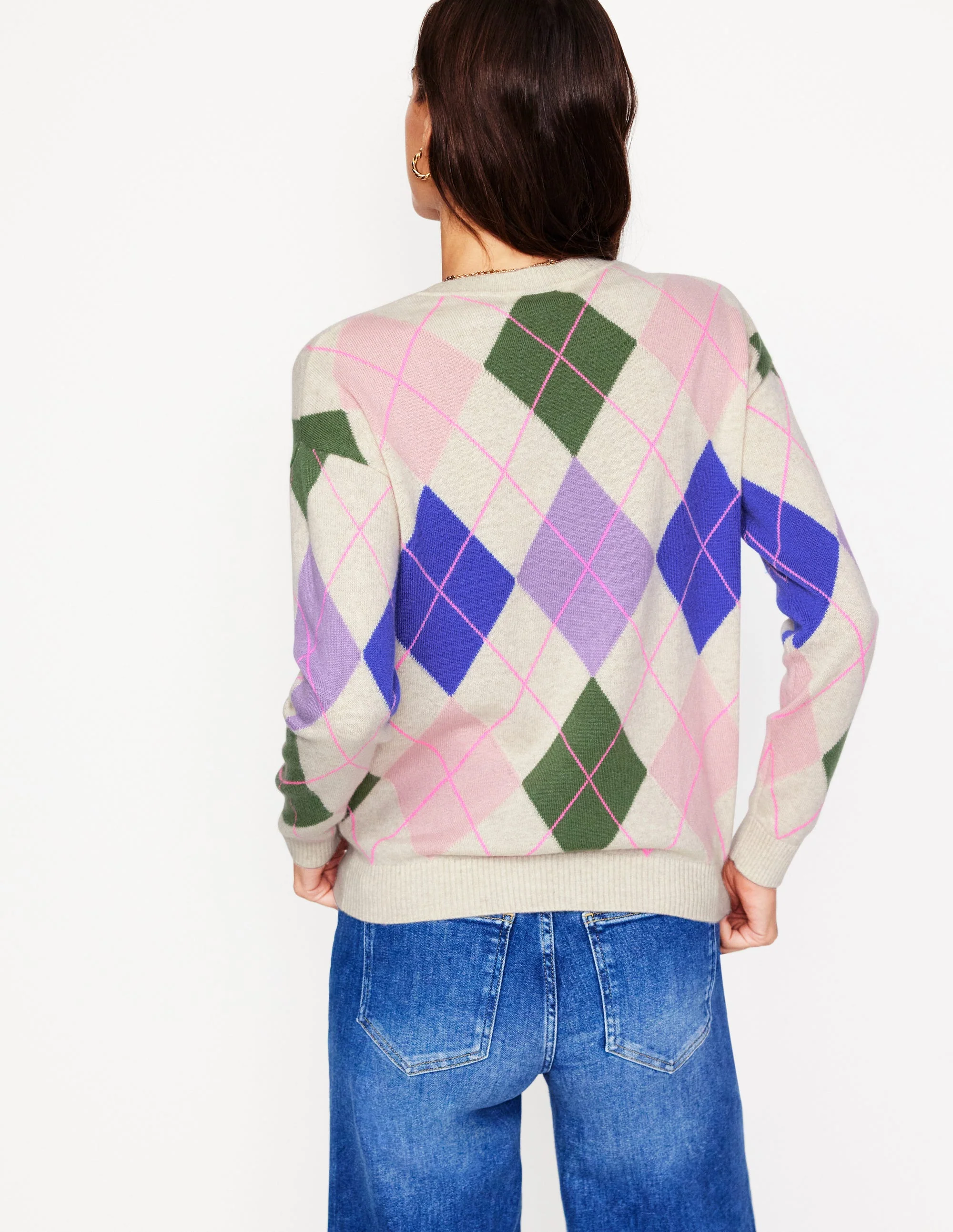 Lydia Cashmere Jumper-Multi, Camel - Image 3