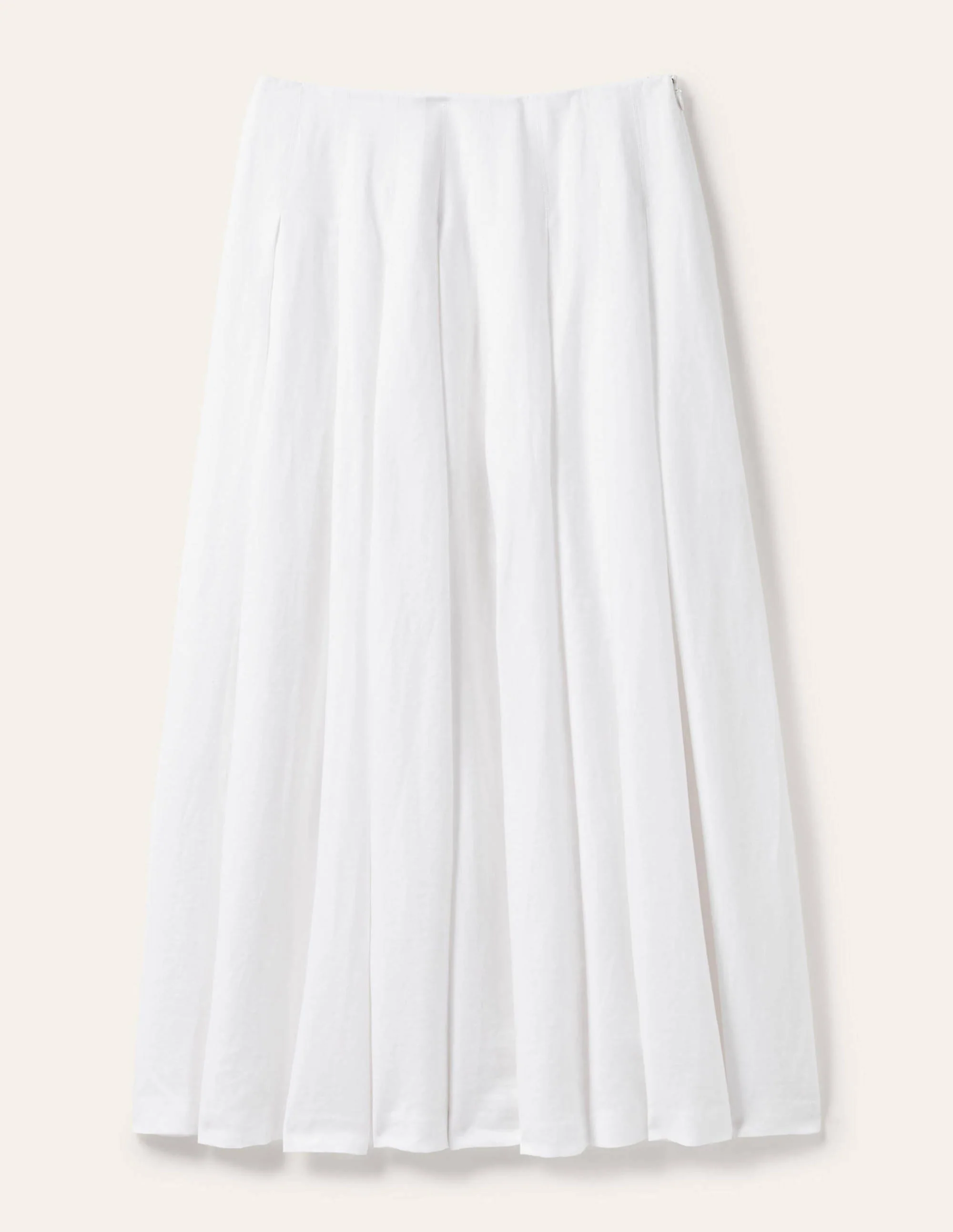 Lydia Linen Pleated Skirt-White - Image 6