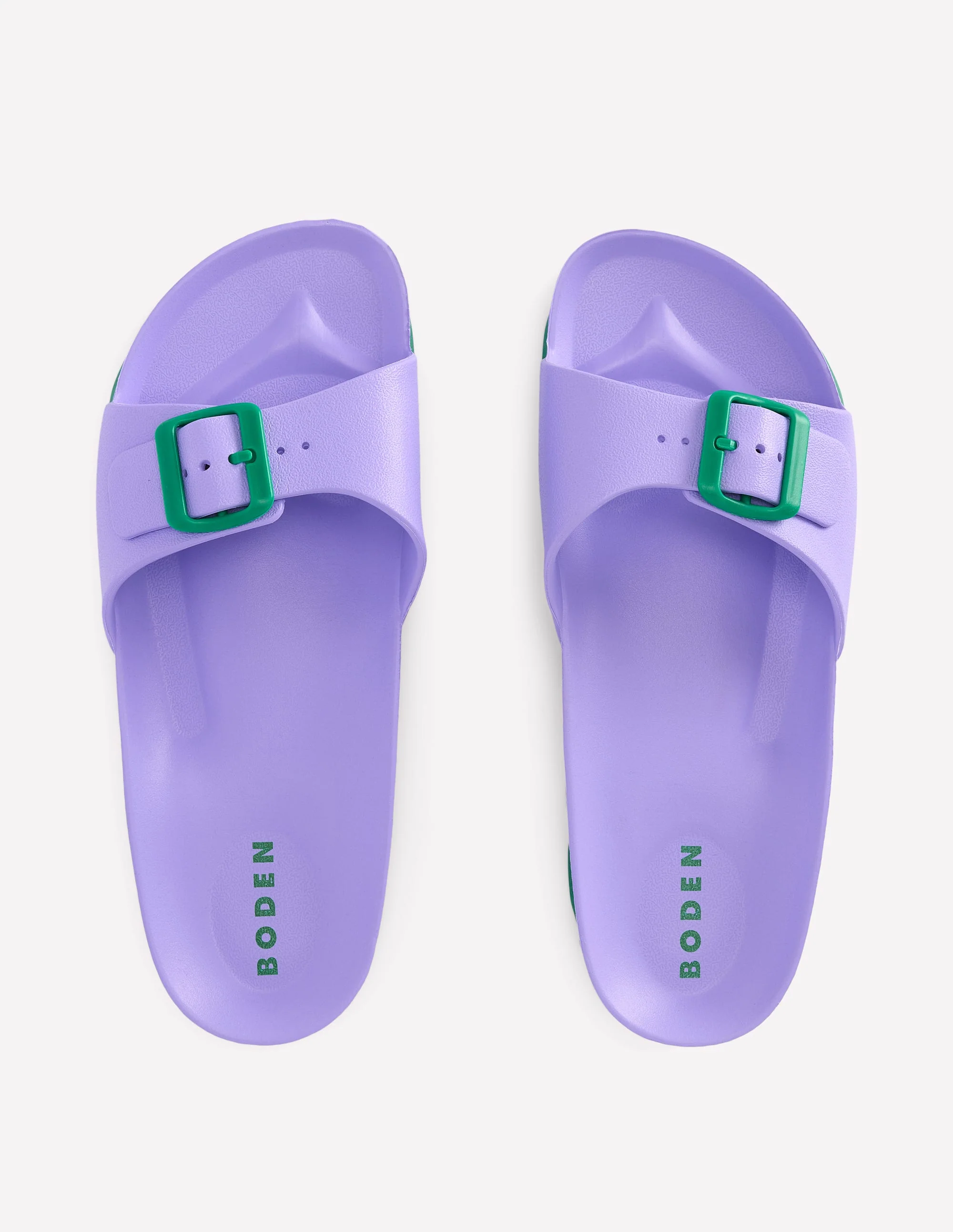 Lyla Single Buckle Sliders-Lilac/Green - Image 6