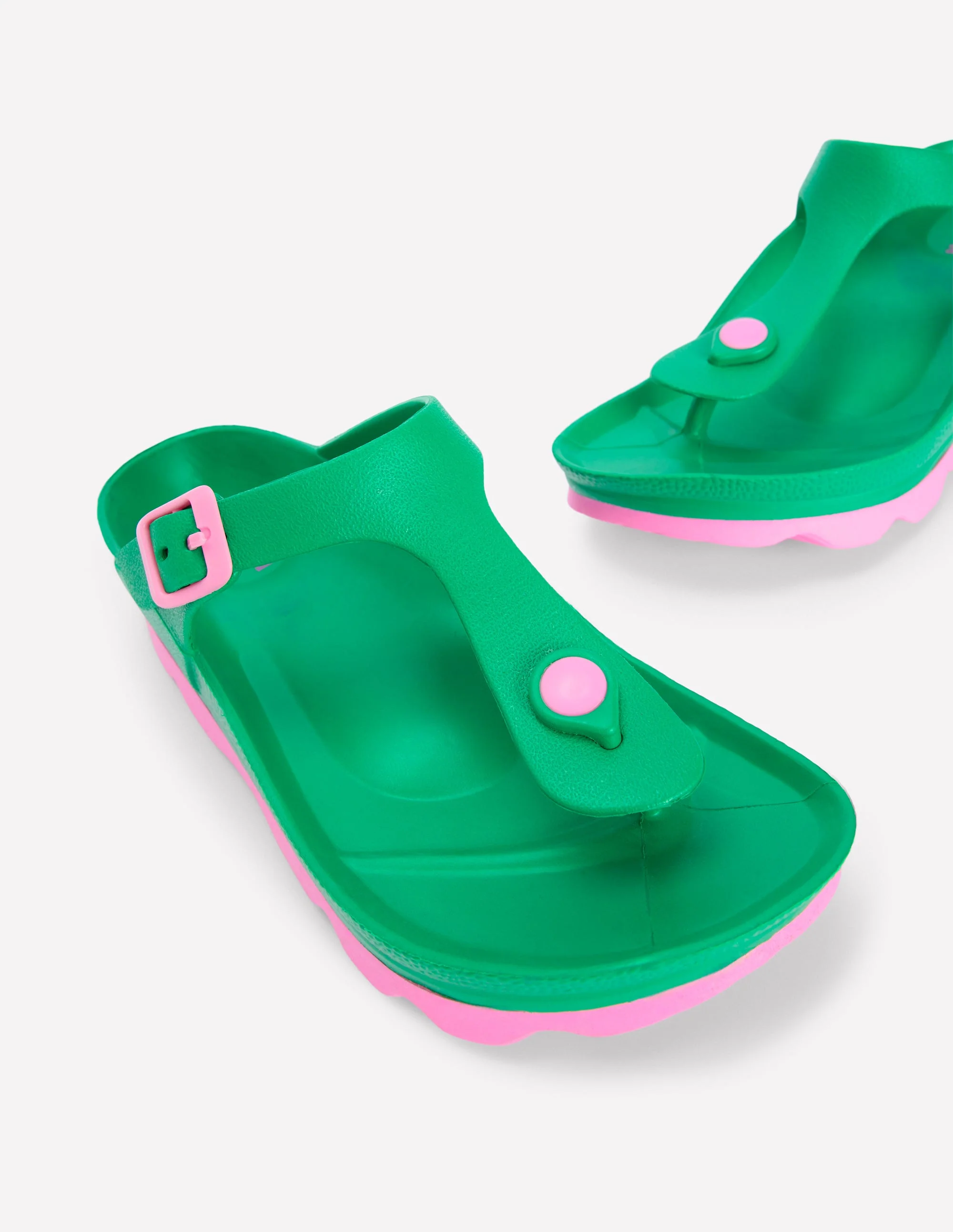 Lyla Toe Post Sandals-Green/Pink - Image 4