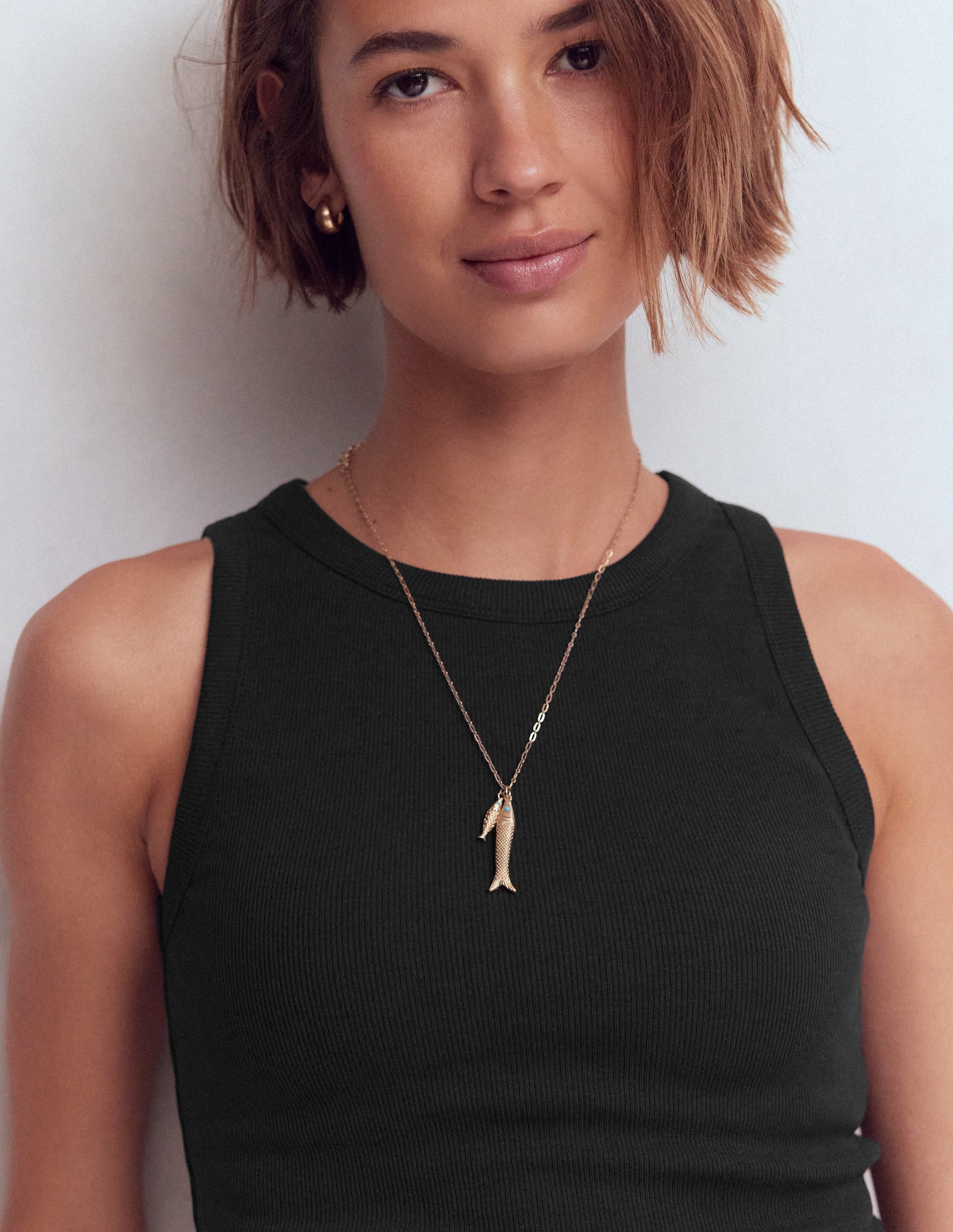 Lyra Ribbed Cotton Tank-Black - Image 2