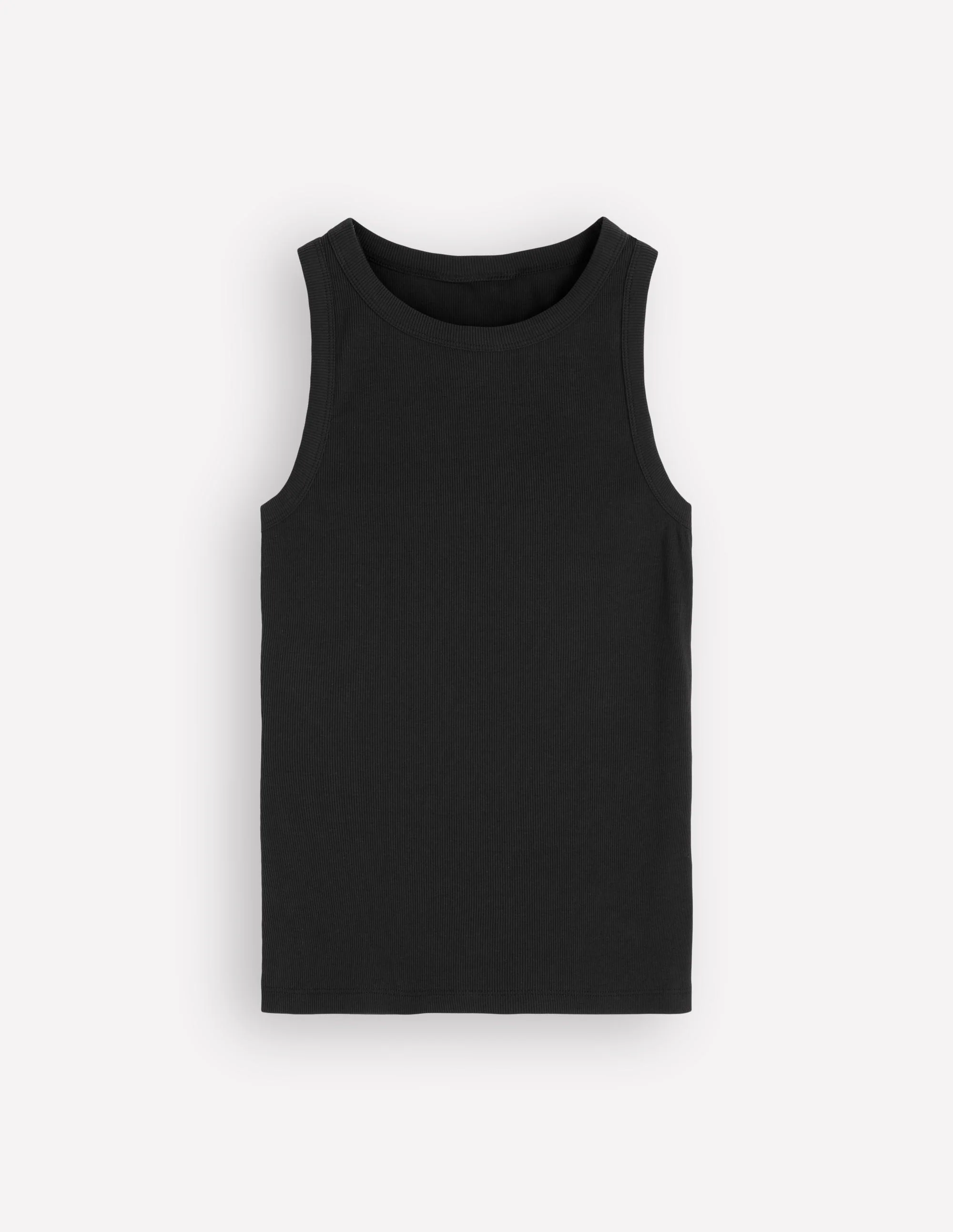 Lyra Ribbed Cotton Tank-Black - Image 6