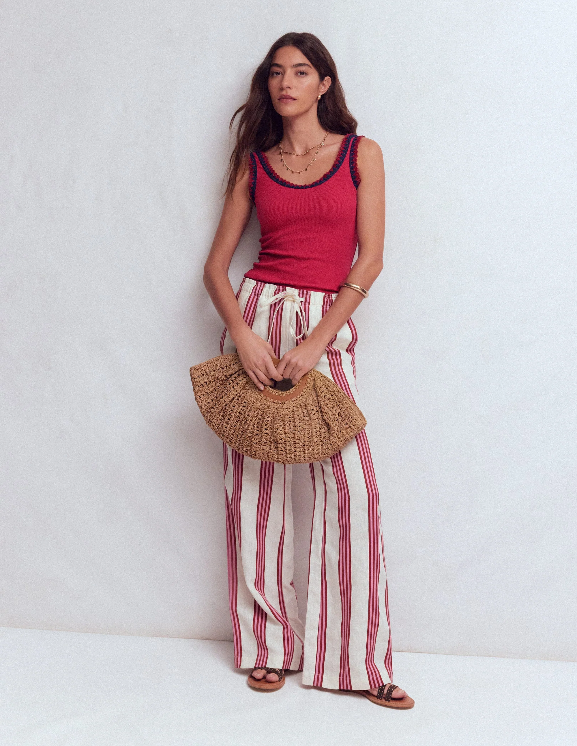 Maddie Trim Detail Vest-Terracotta Red - Image 4
