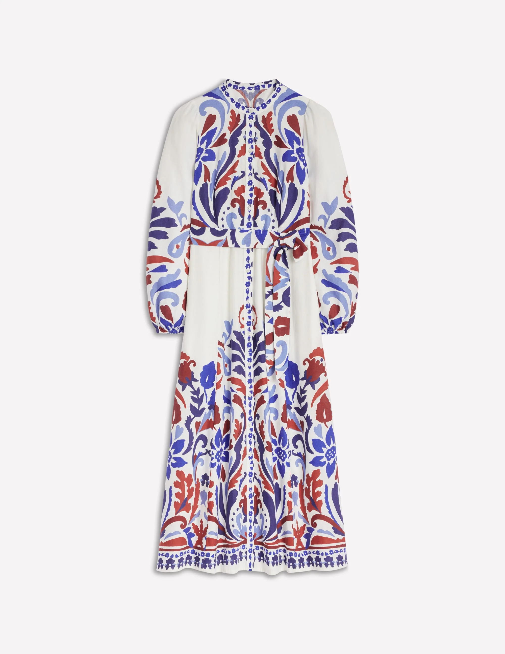 Mae Linen Blend Shirt Dress-Multi, Elaborate Garden - Image 7