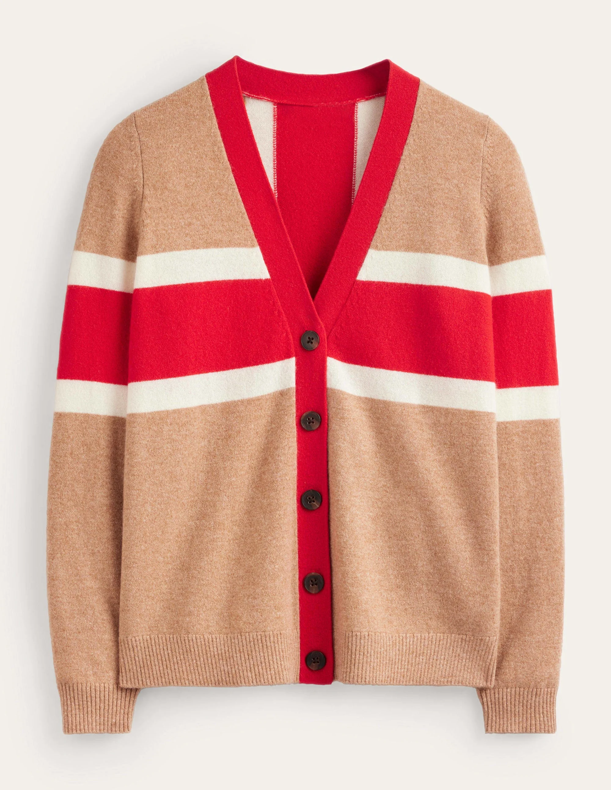 Marianne Cashmere Cardigan-Camel Melange Union Jack - Image 7