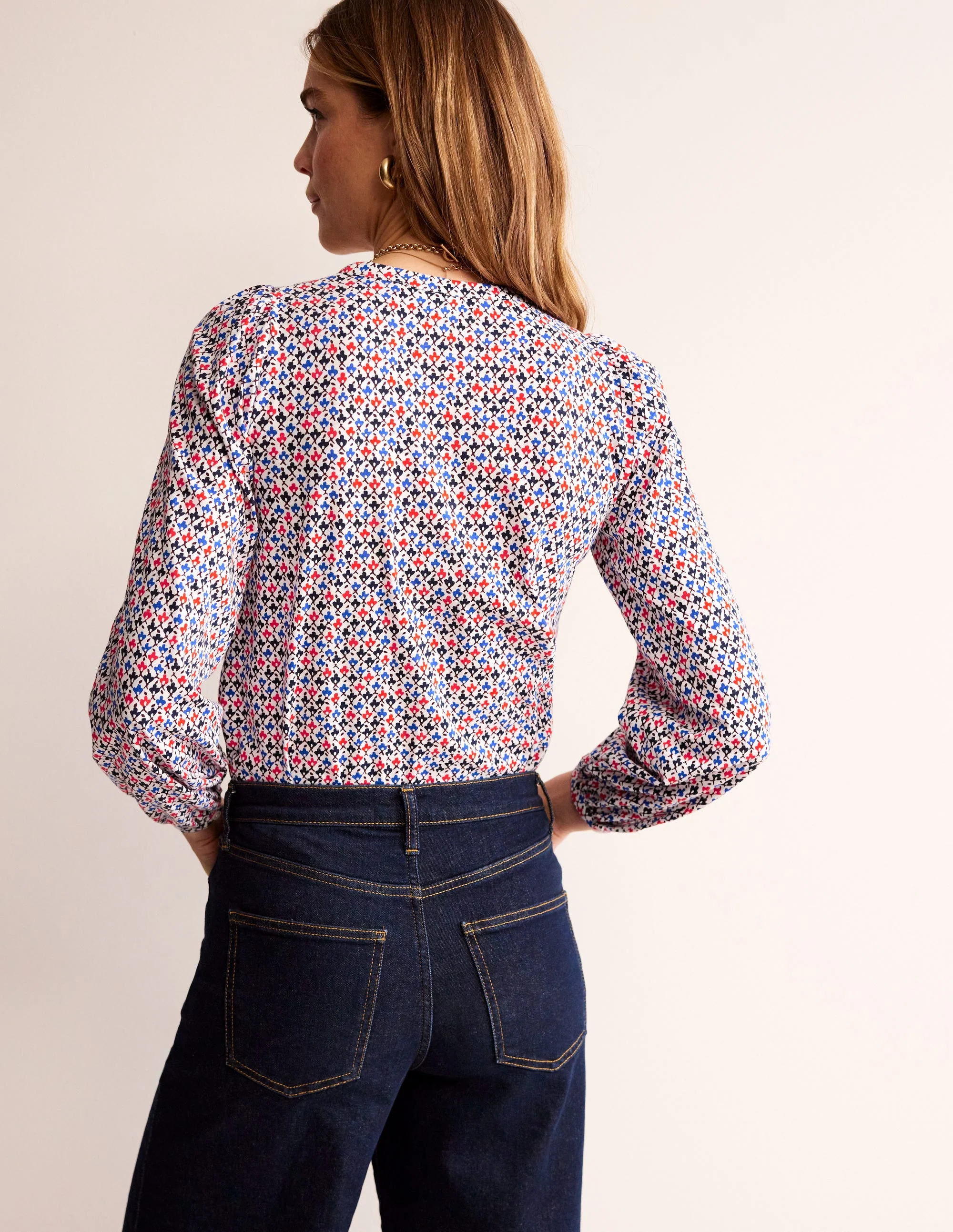 Marina Jersey Shirt-Multi, Trellis Bud - Image 3