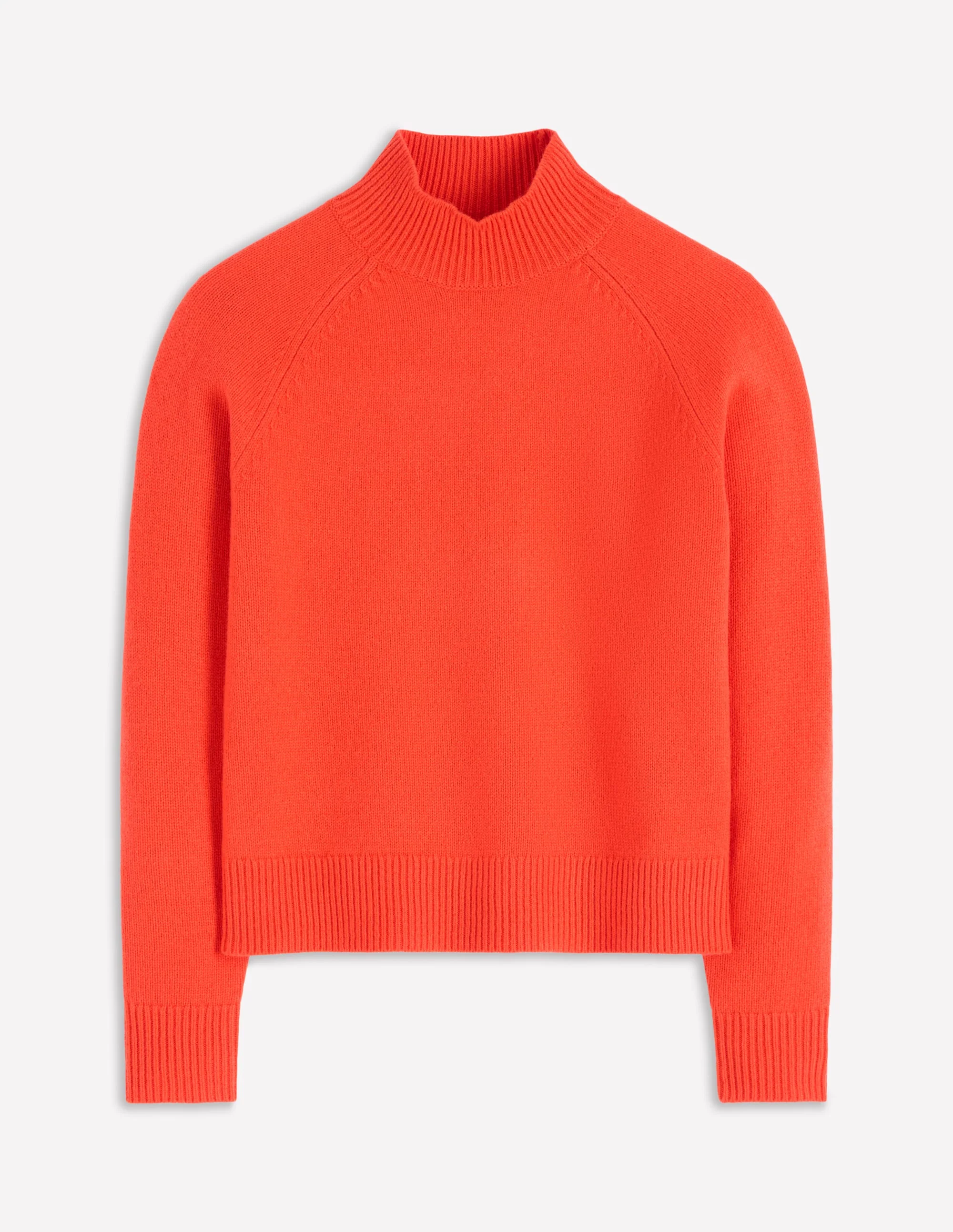 Marion Merino Rib Neck Sweater-Gladioli Orange - Image 8