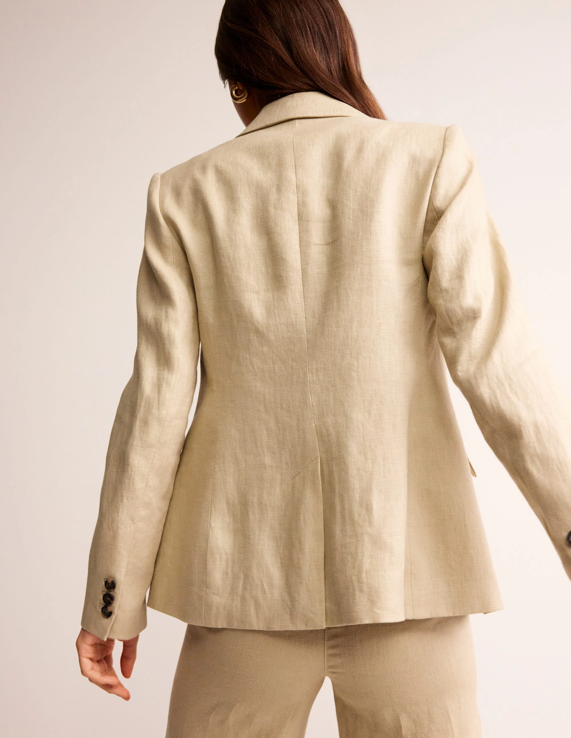 Marylebone Linen Blazer-Neutral - Image 3