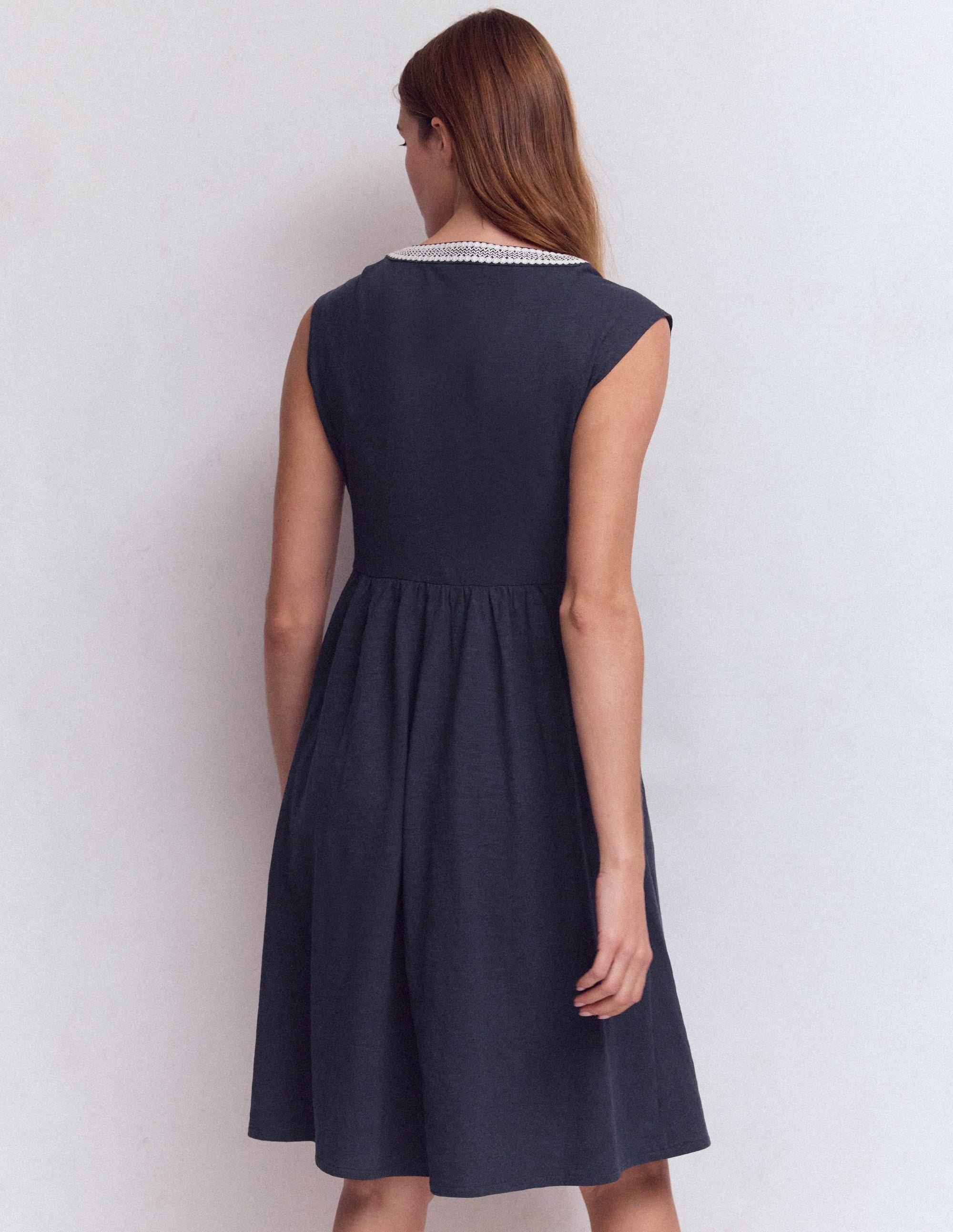 May Jersey Short Dress-Navy - Image 3